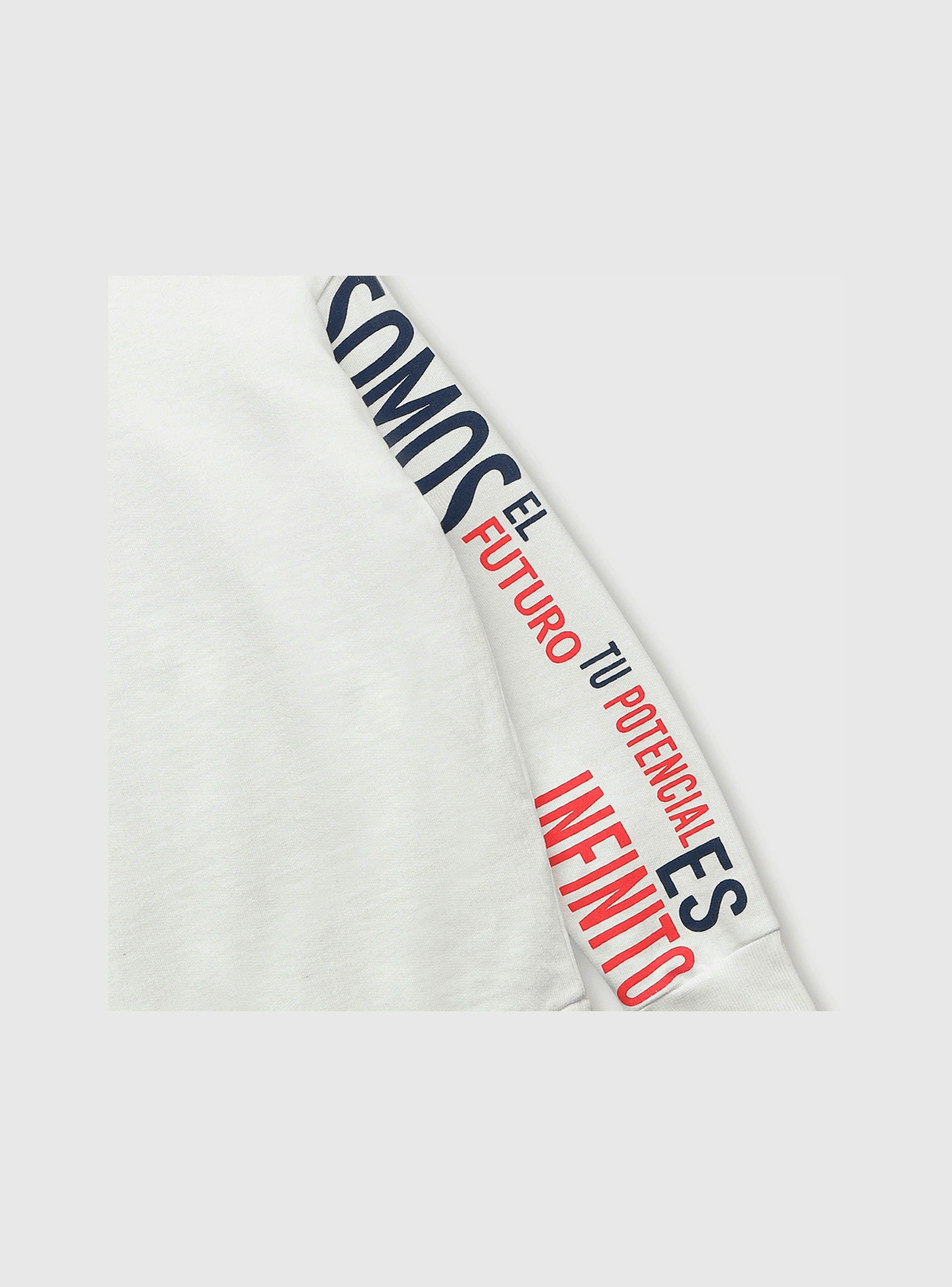 Polerón de niño reciclado Blanco (2 a 12 años) Colloky-3