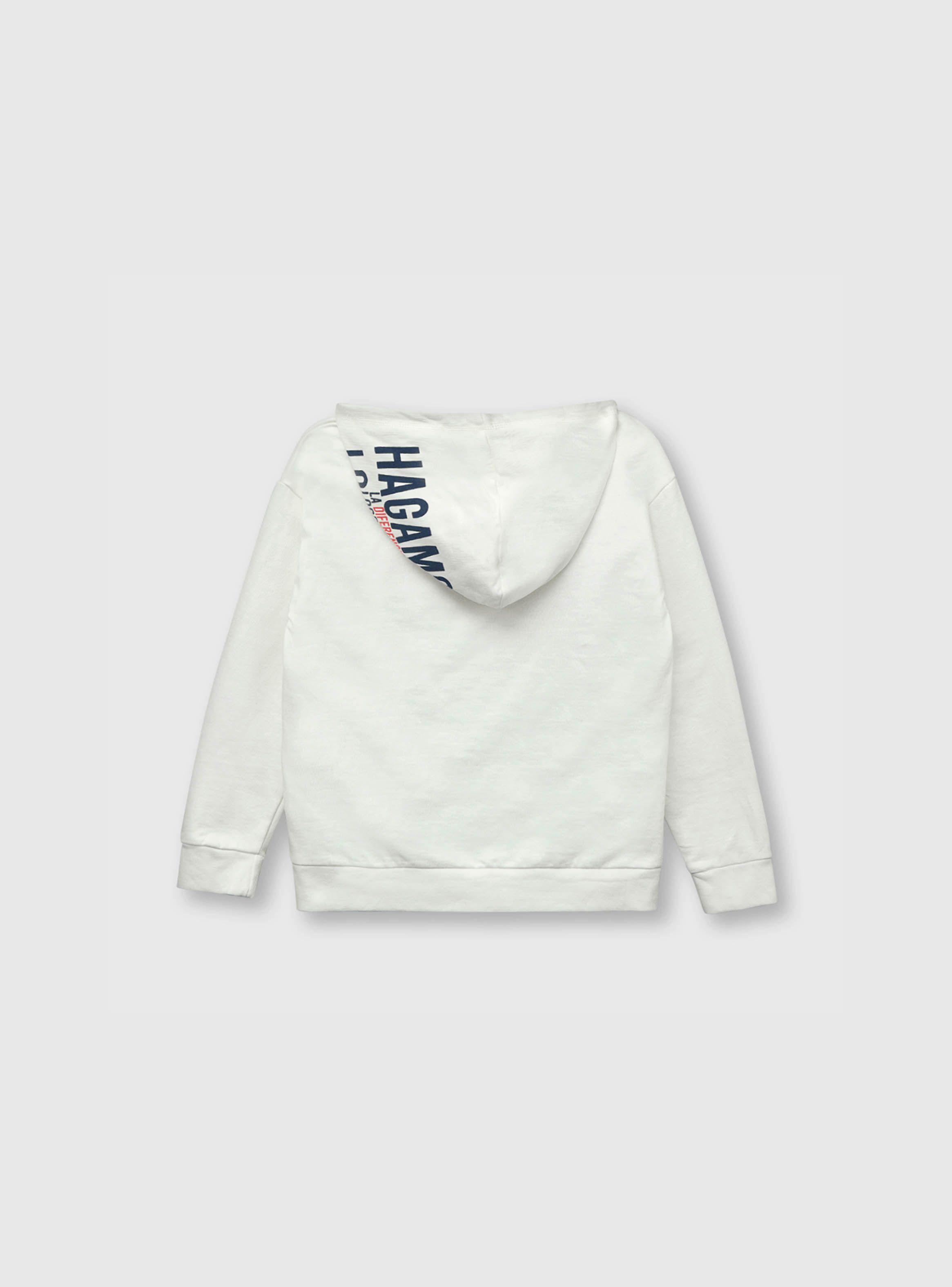 Polerón de niño reciclado Blanco (2 a 12 años) Colloky-1