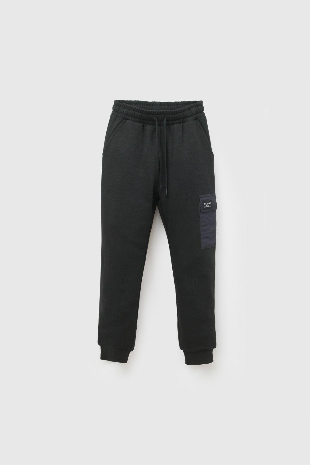 Pantalon Buzo Bolsillo Negro Niño 3-4A a 12-13A Colloky-0