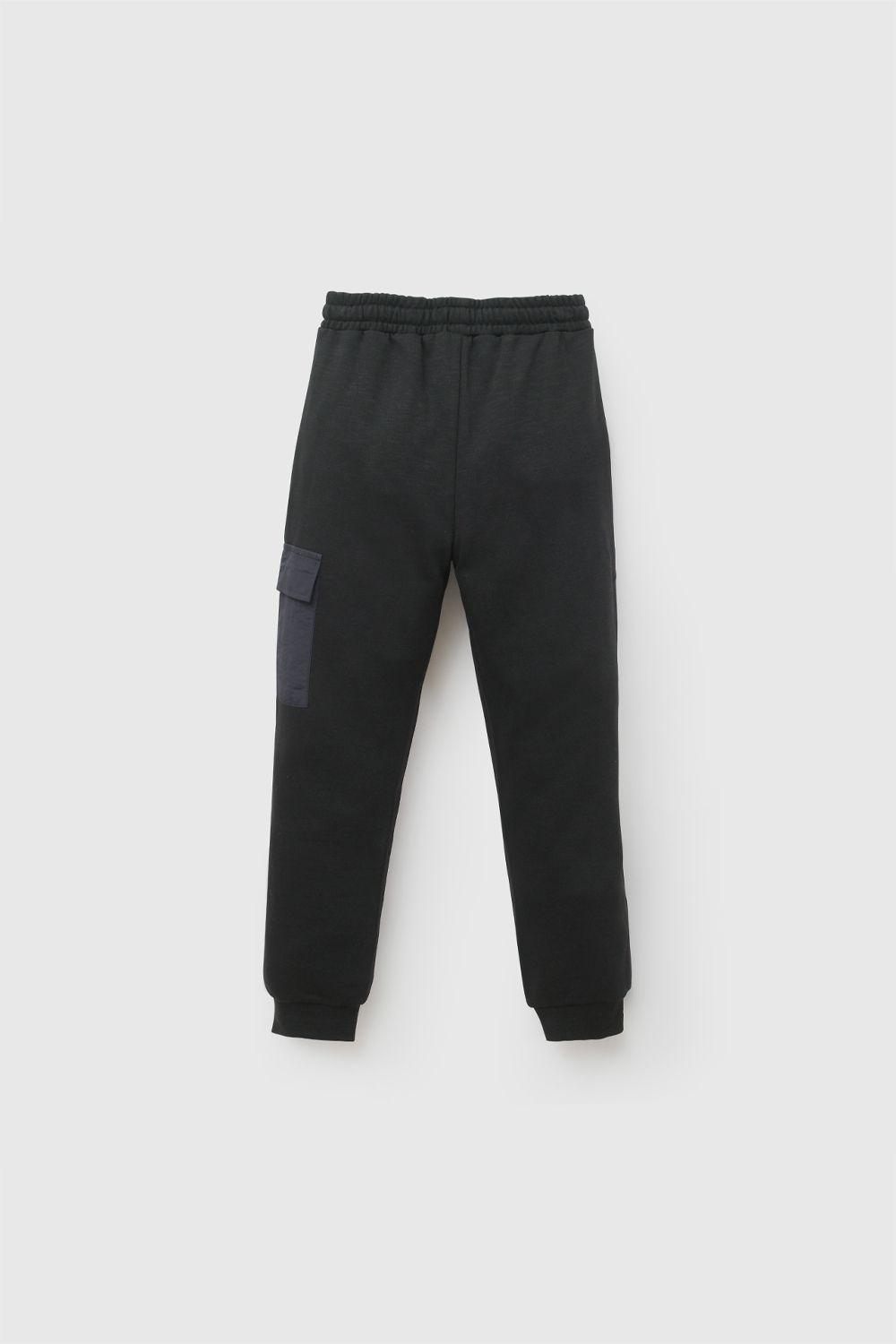 Pantalon Buzo Bolsillo Negro Niño 3-4A a 12-13A Colloky-1
