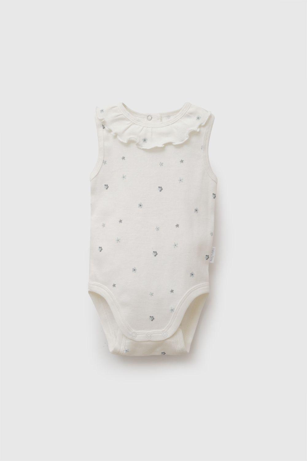Set Body Flores Rib Celeste Niña 0-3M a 11/2-2A Colloky-3