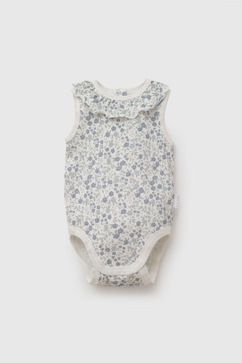 Set Body Flores Rib Celeste Niña 0-3M a 11/2-2A Colloky-2