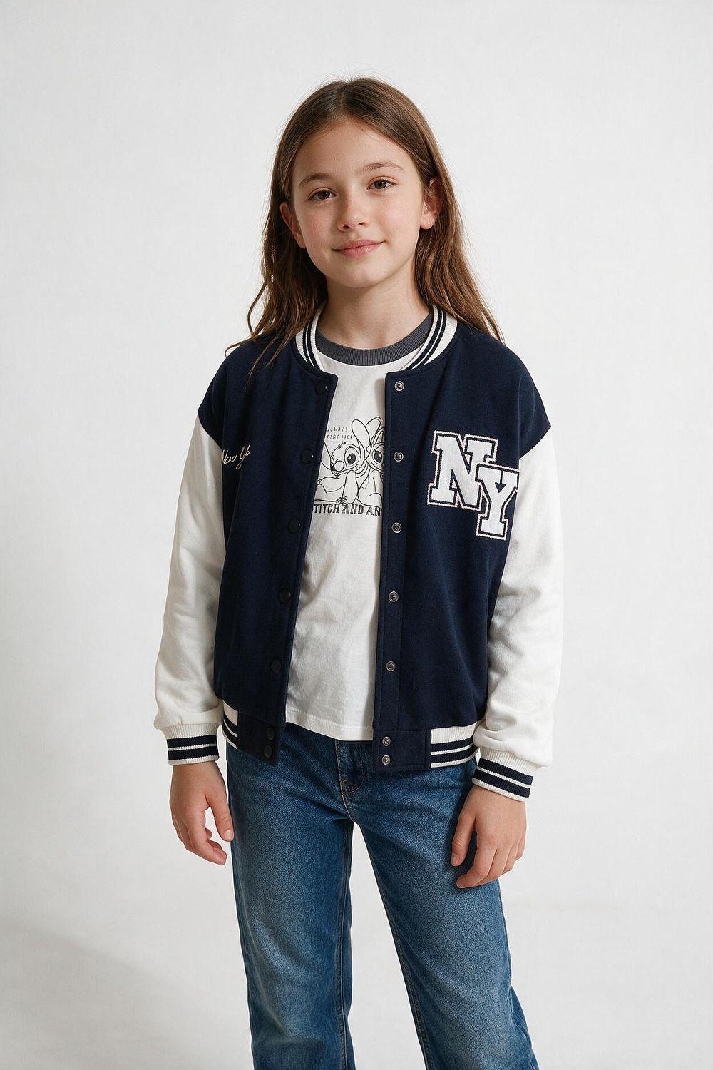 Poleron bomber niña azul marino 3-4A a 12-13A-1