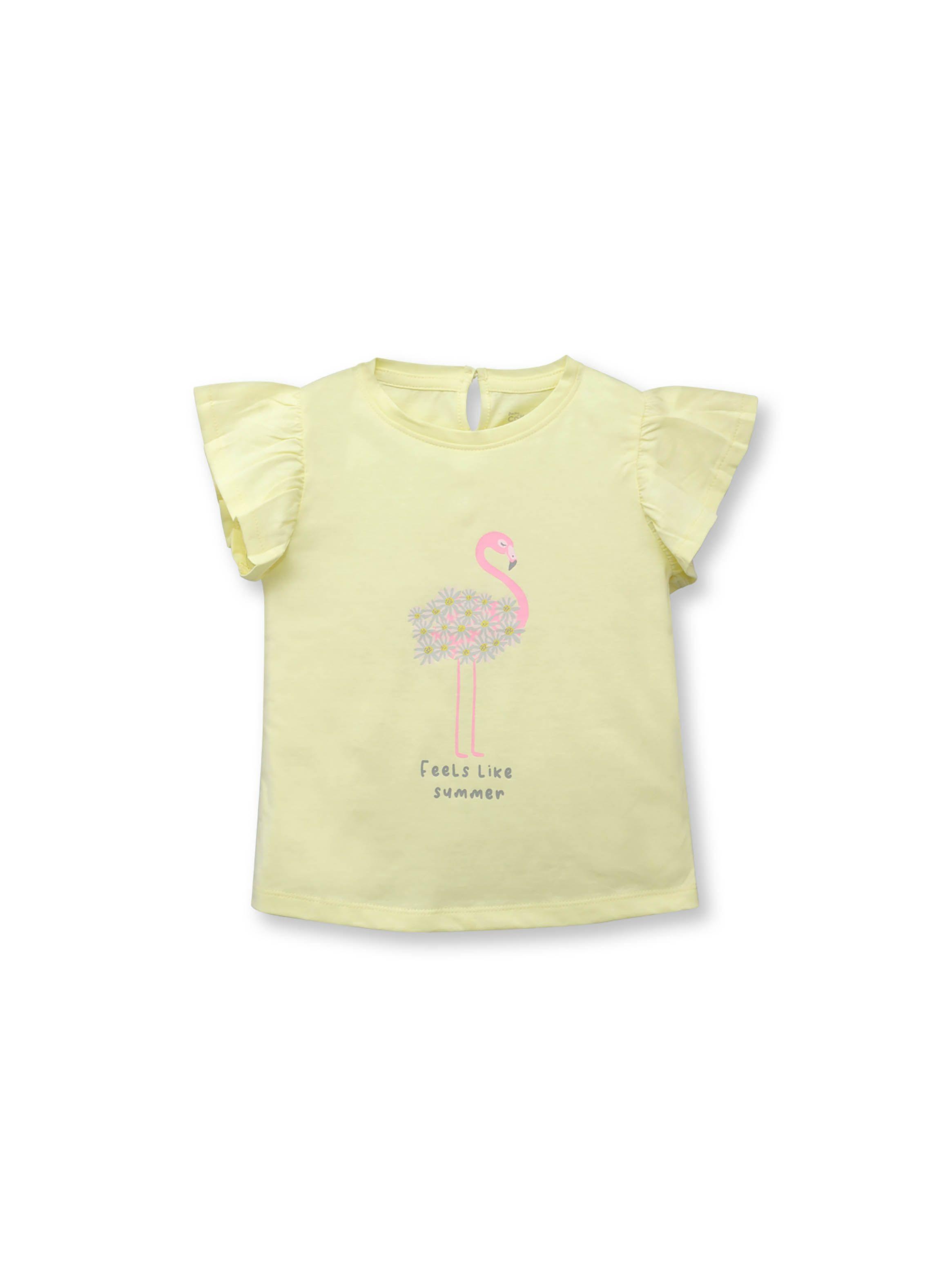 Polera Bebé Niña Flamenco Amarillo (3 A 36 Meses) Colloky-0