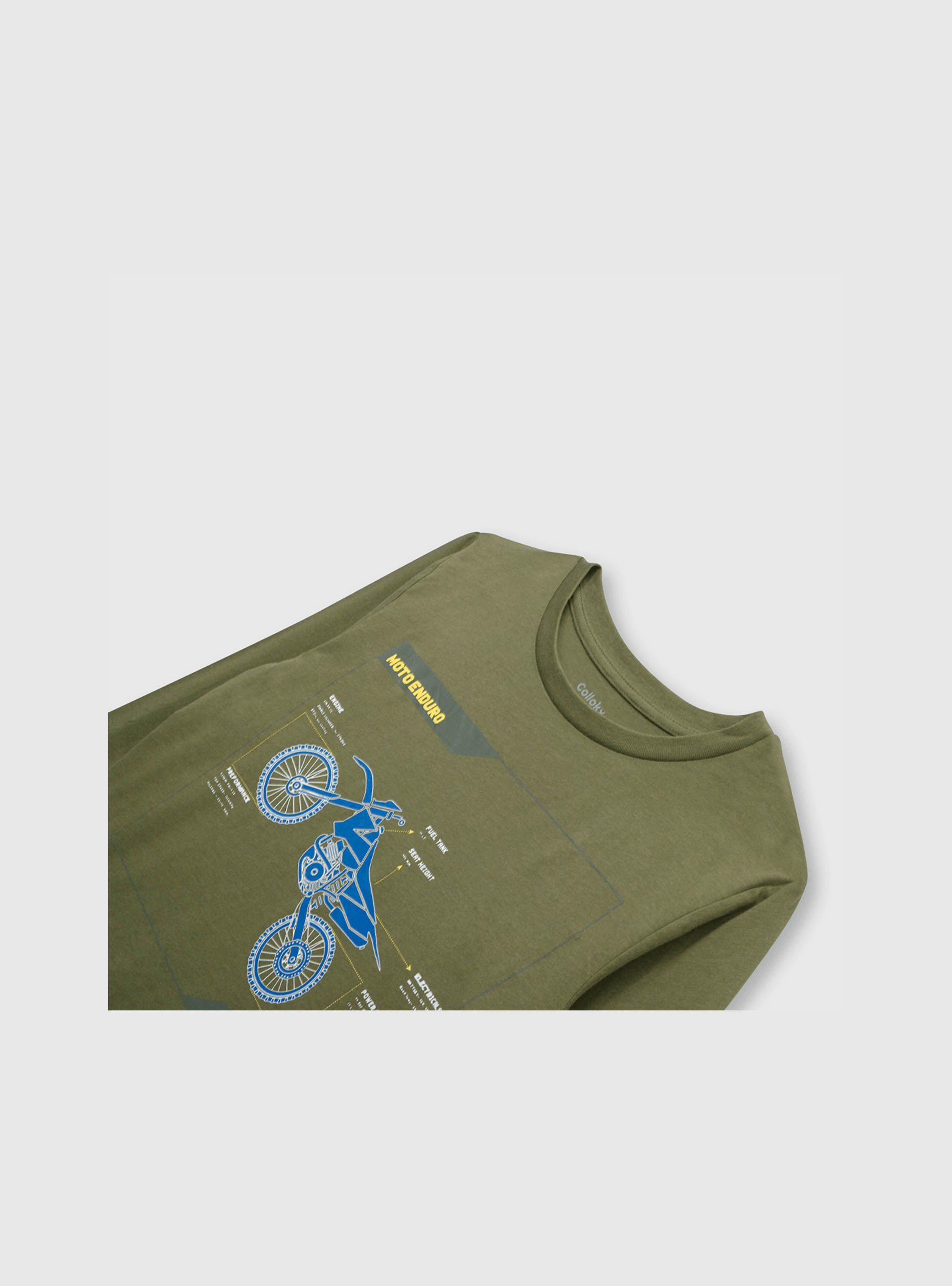 Polera De Niño Moto Verde (2 A 12 Años) Colloky-2