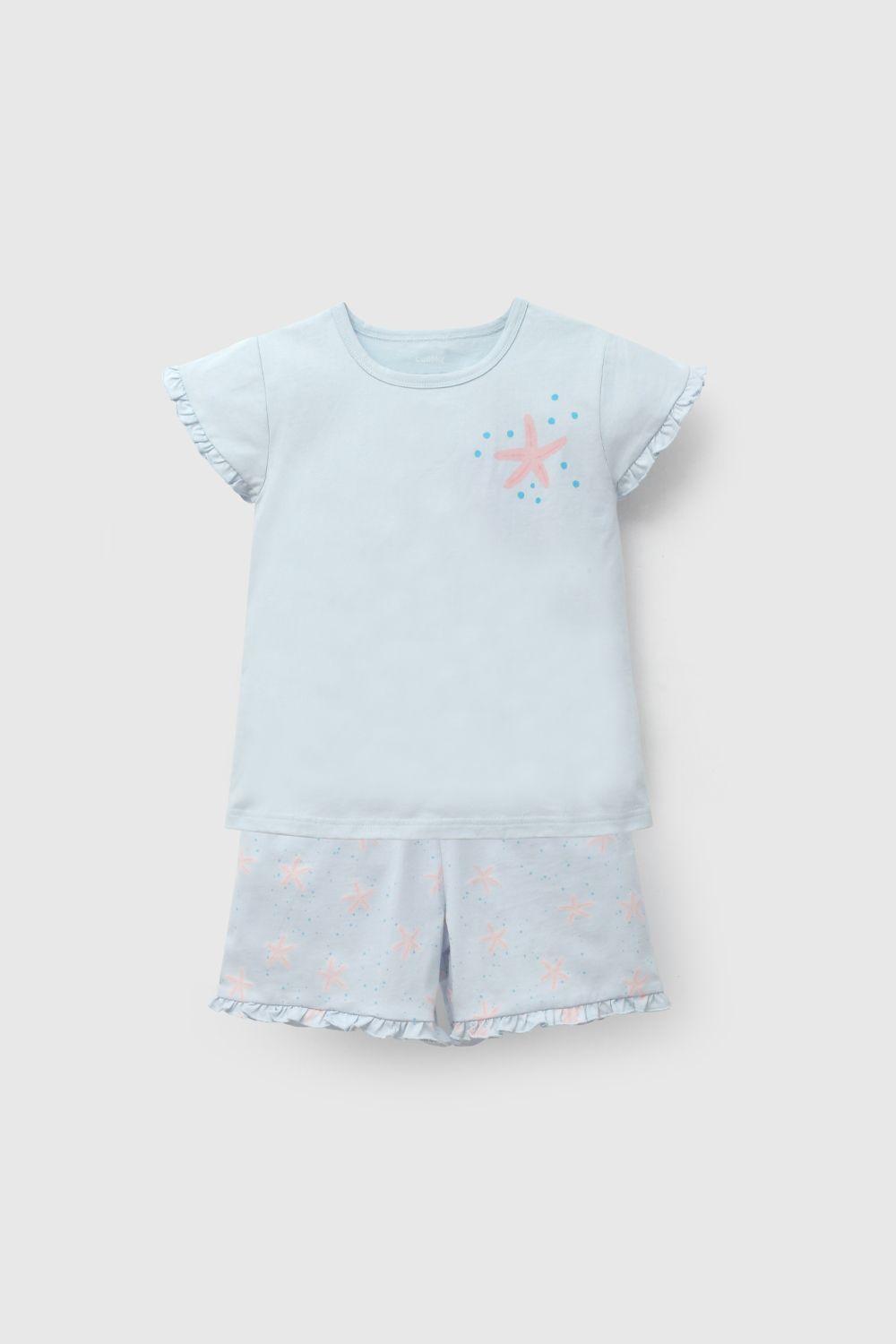 Pijama Niña Celeste 58101 Colloky-0