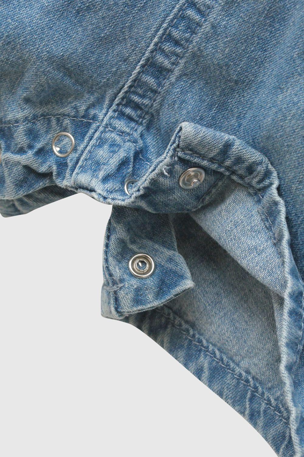 Entero navy mezclilla niño denim 0-3M a 9-12M-3