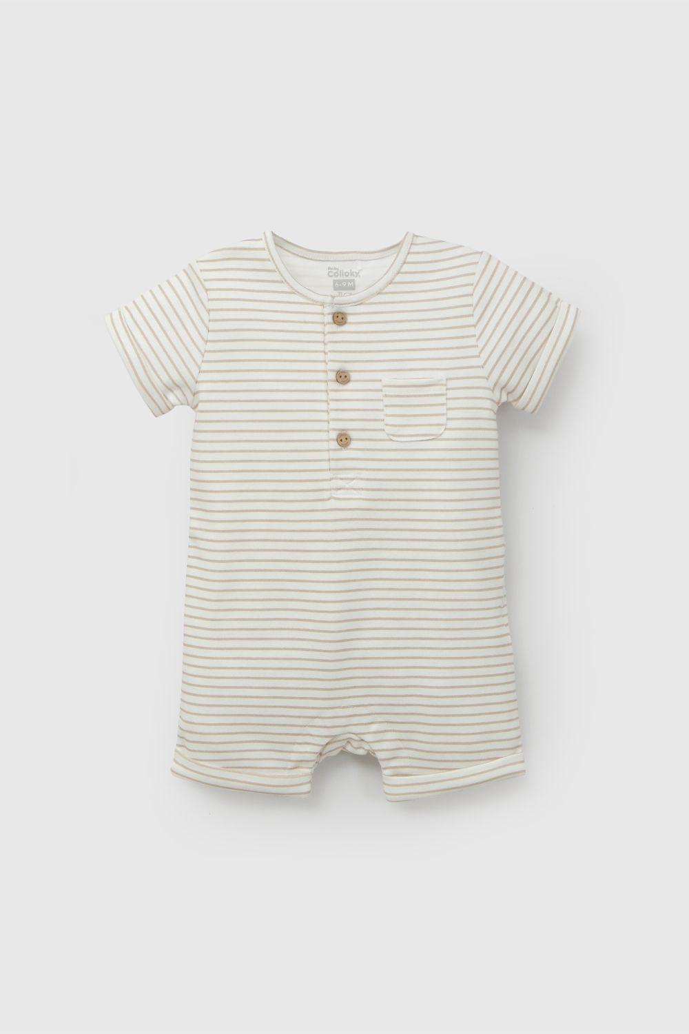 Enterito Beige Rayado De Bebé ENGA0376V26-0