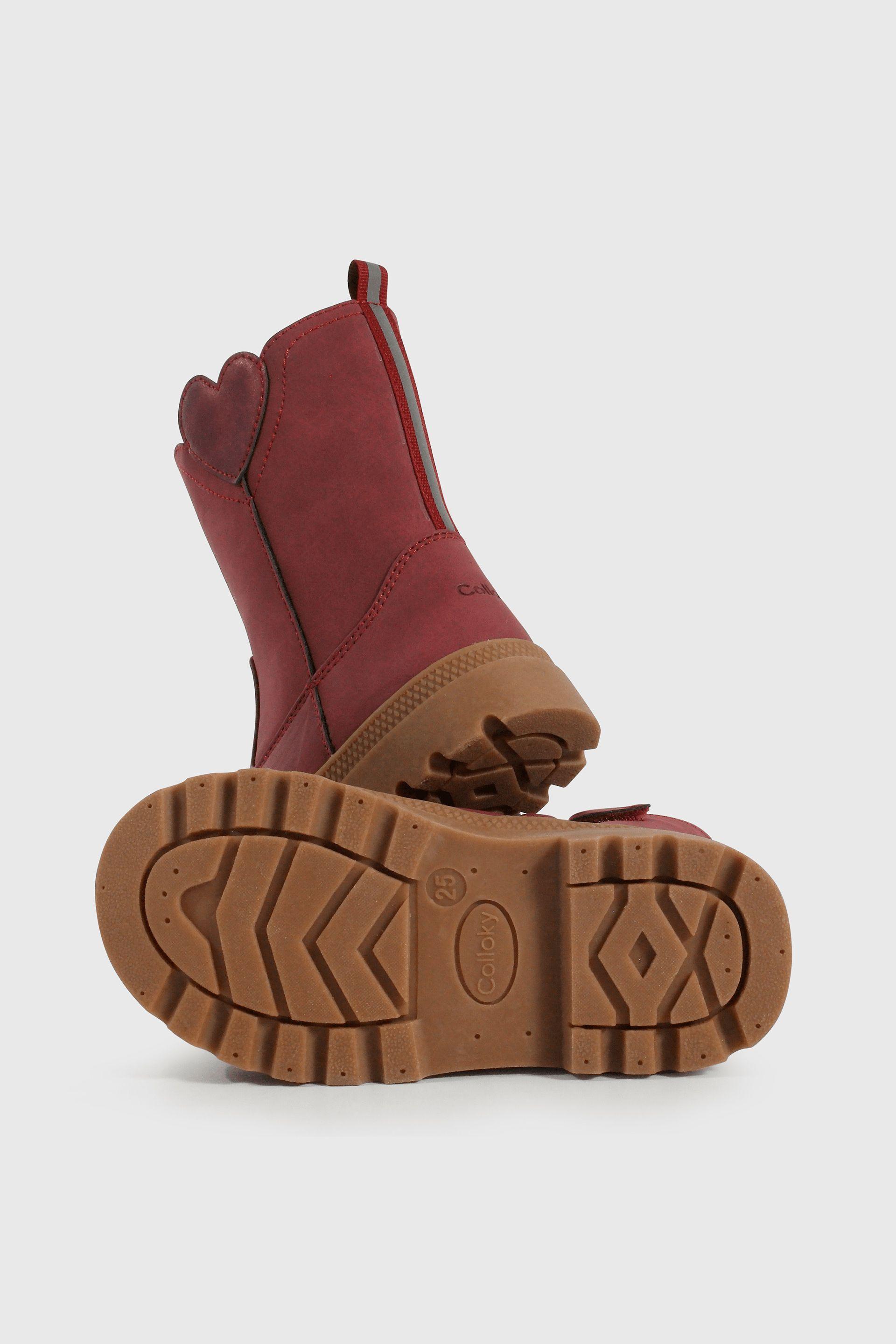 Bota Caminante de Niña Rojo Caña Alta con Cierre Edad 12 a 4 años-2