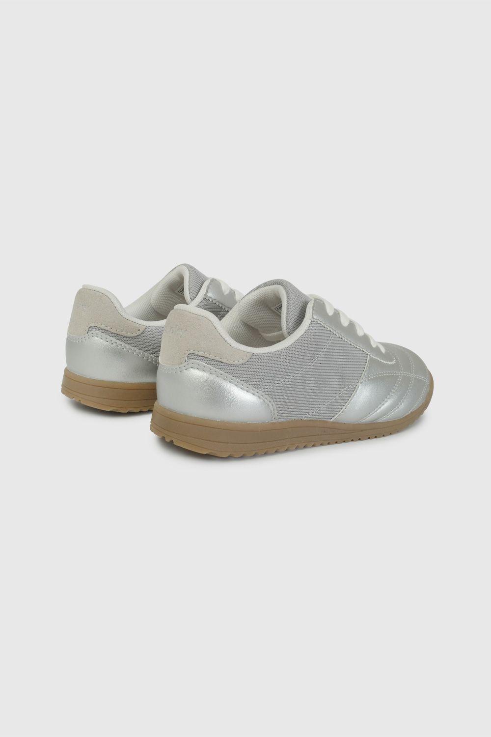 Zapatilla Urbana Metalizada Plateada de Niña talla 28 a 38-4