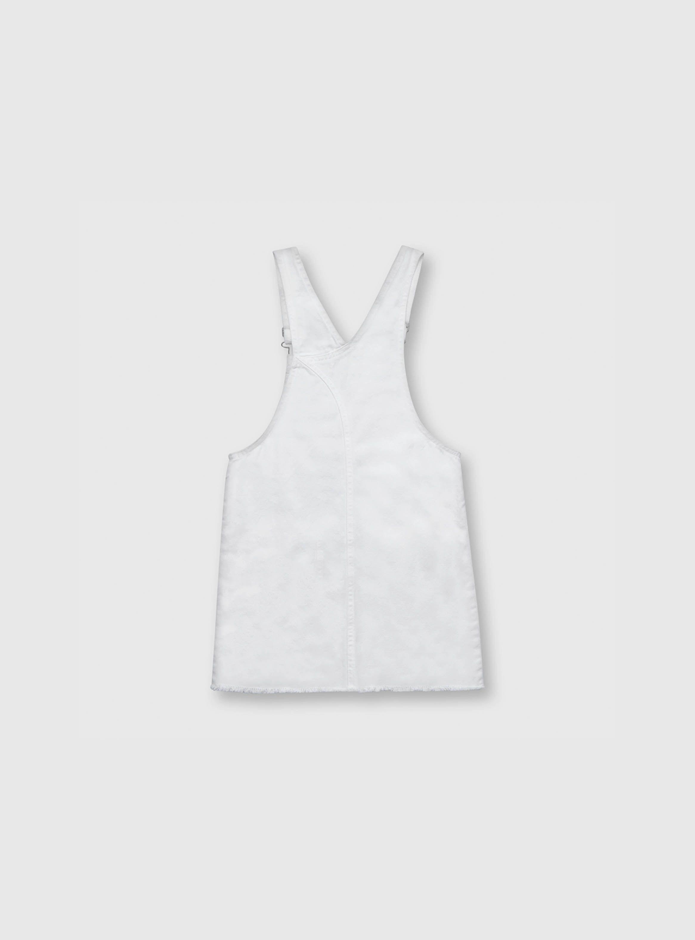 Vestido Niña Jardinera Blanco (2 A 12 Años) Colloky-1