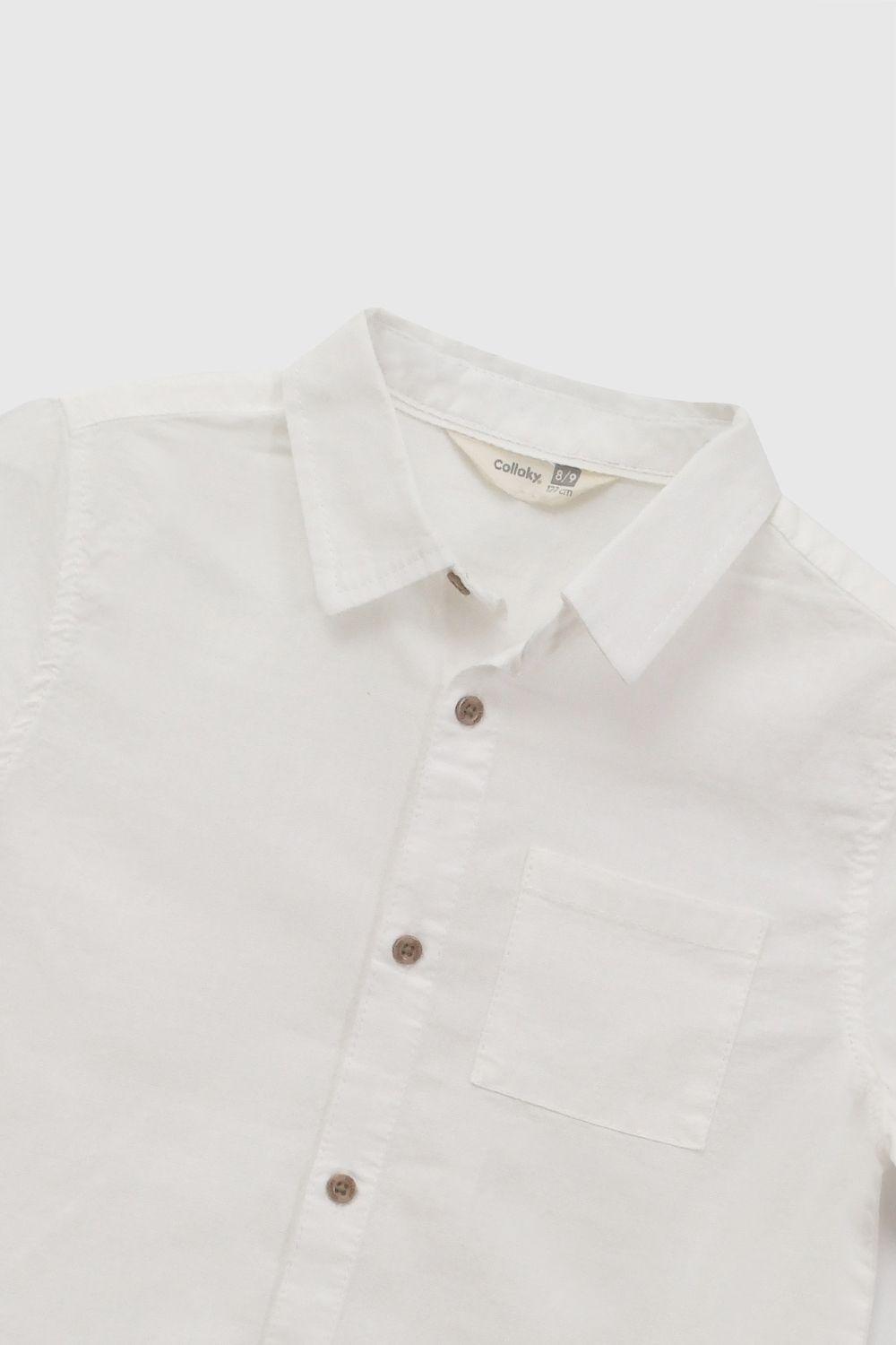 Camisa Manga Corta Blanco Niño 3-4A a 12-13A Colloky-3