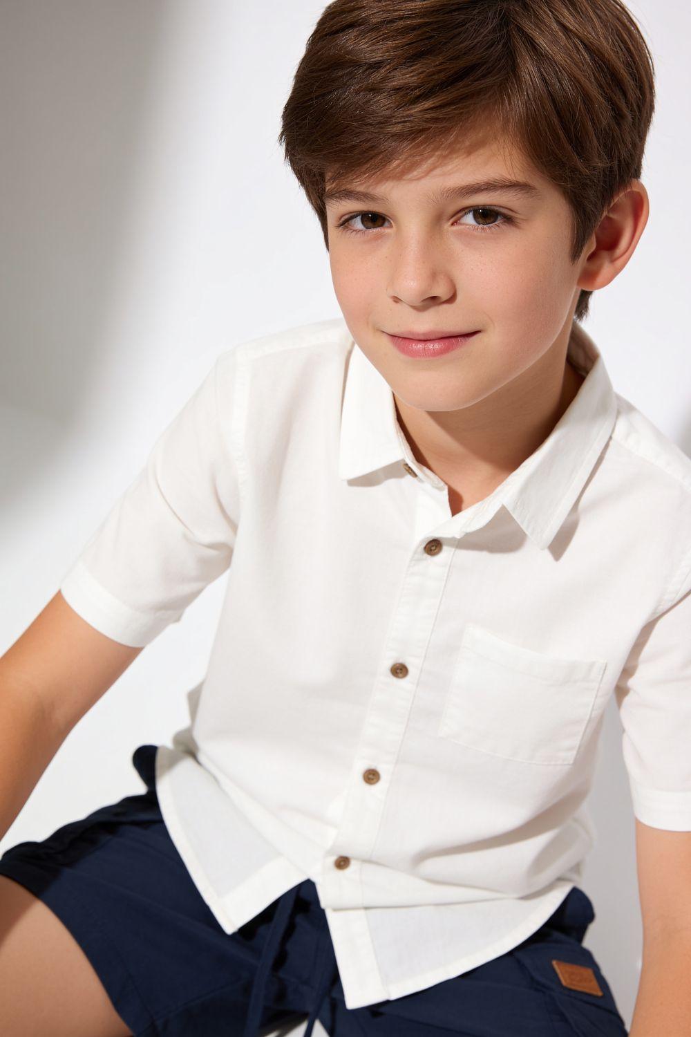 Camisa Manga Corta Blanco Niño 3-4A a 12-13A Colloky-1