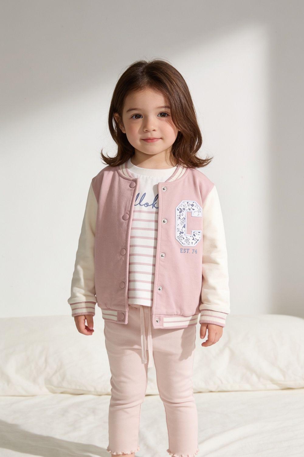 Poleron bomber niña rosa viejo 6-9M a 4-5A-1