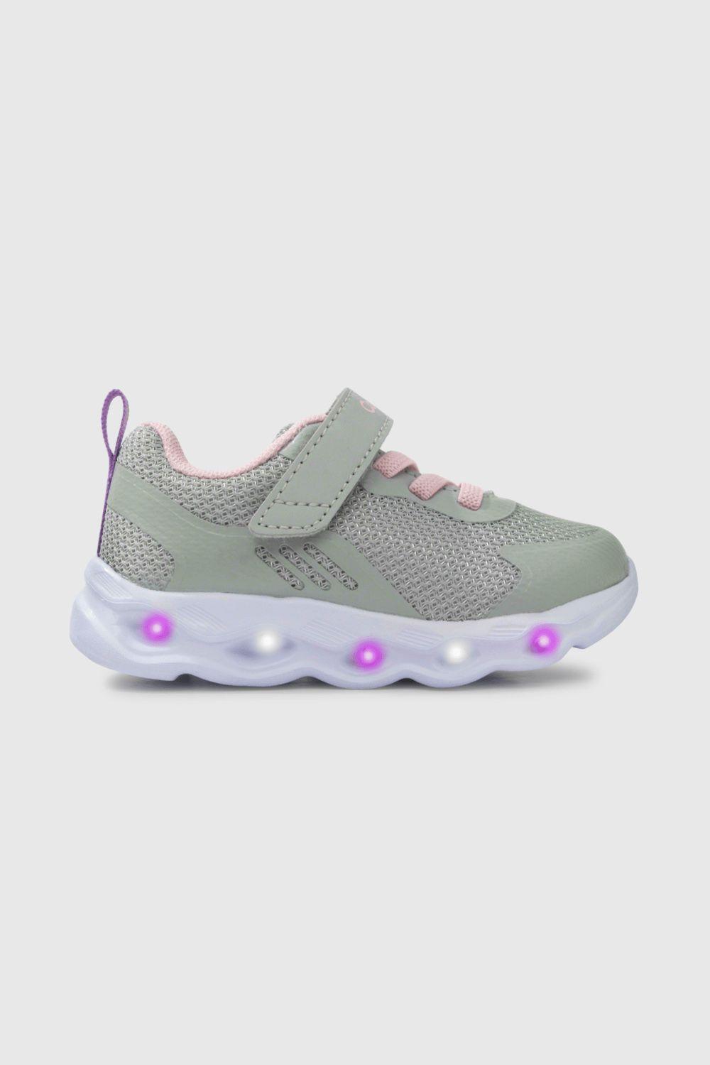 Zapatilla luces Gris de Niña (21 a 27)-1