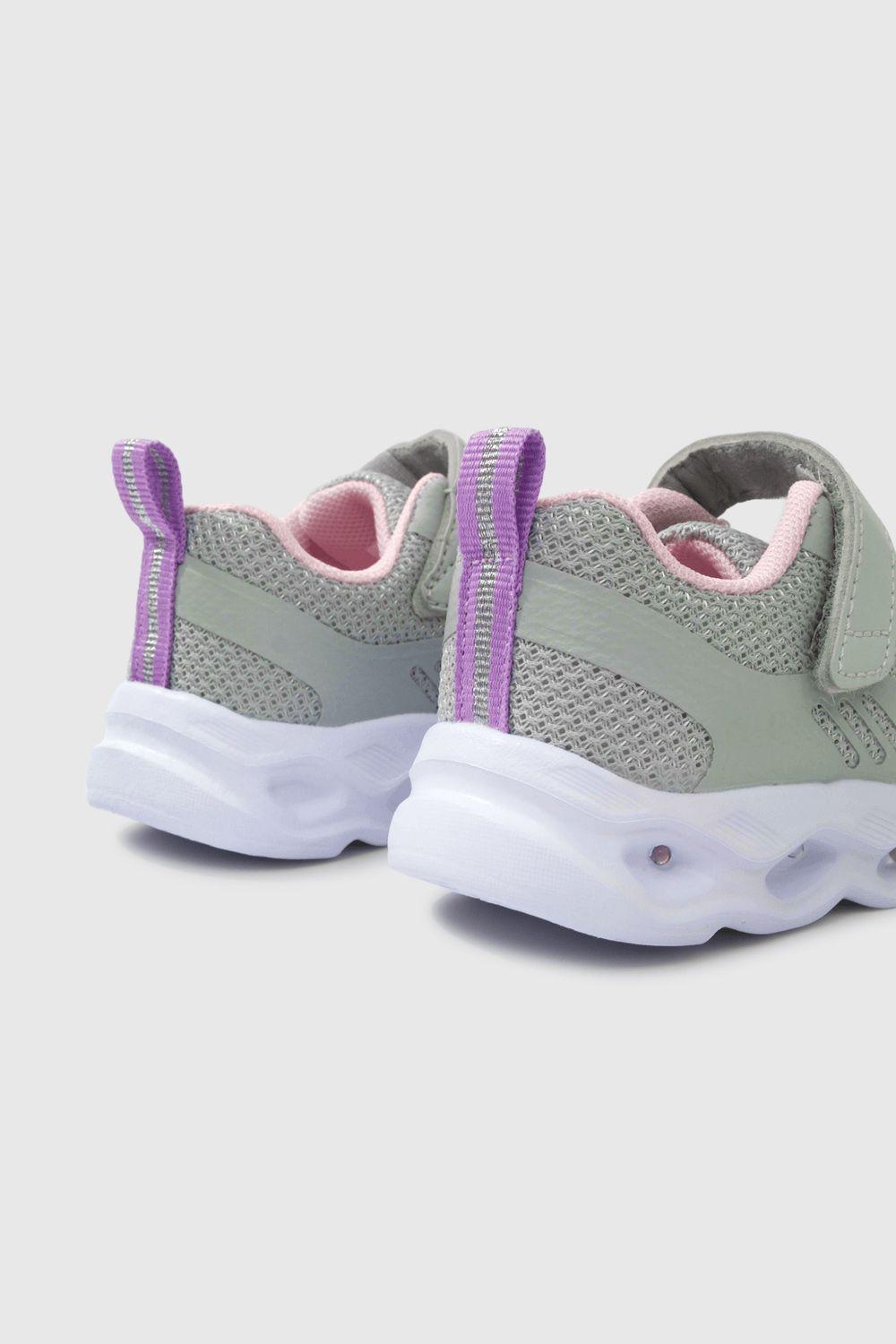 Zapatilla luces Gris de Niña (21 a 27)-4