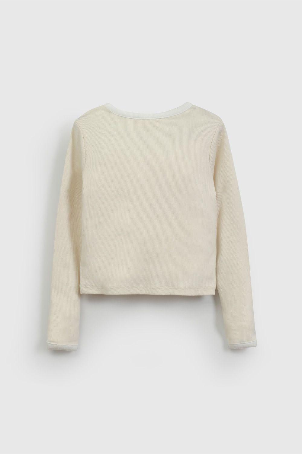 Polera Beige Rib Estrella De Niña POPU0275V26-1