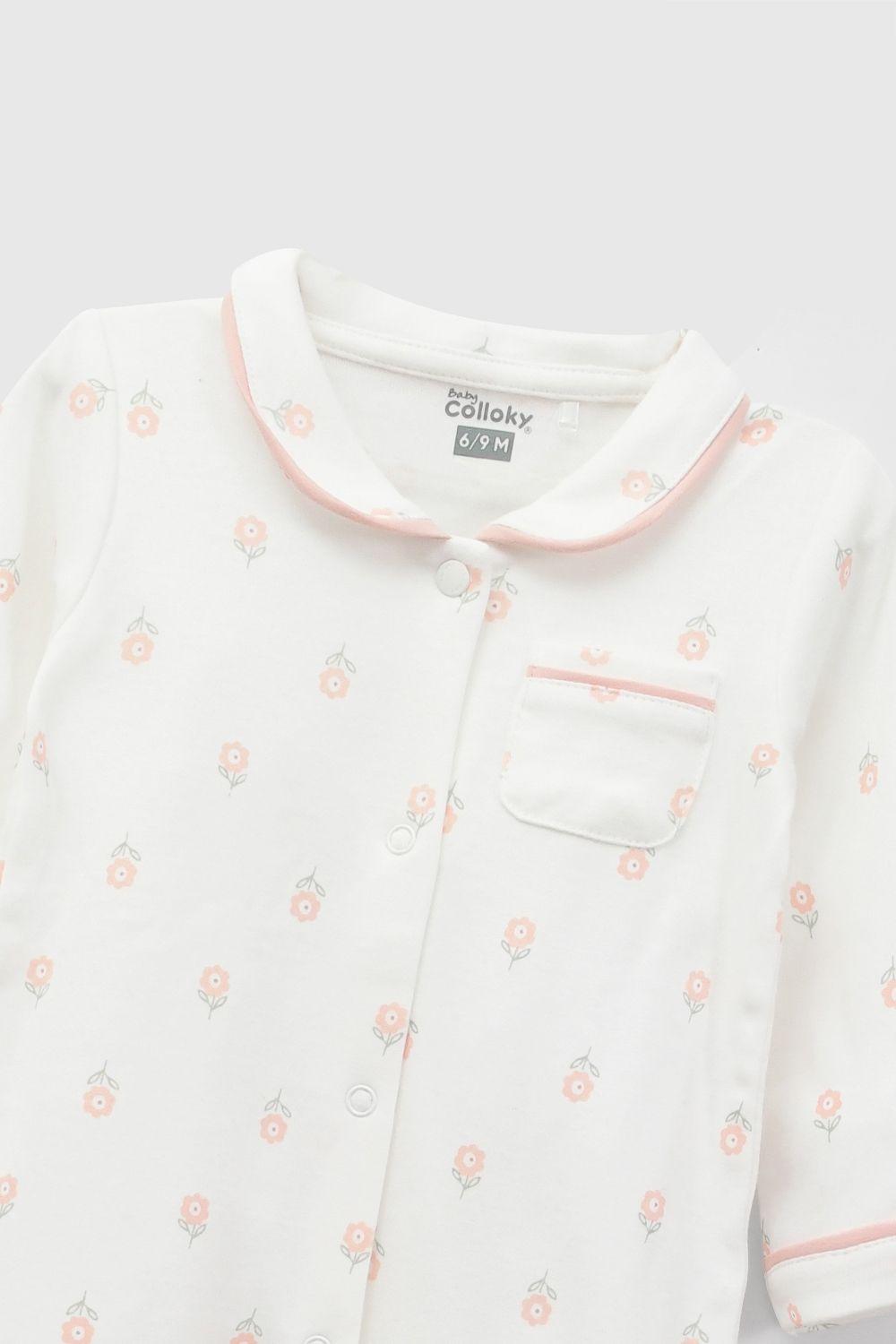 Pijama algodón largo maxi niña beige 0/3M a 18/24M-2