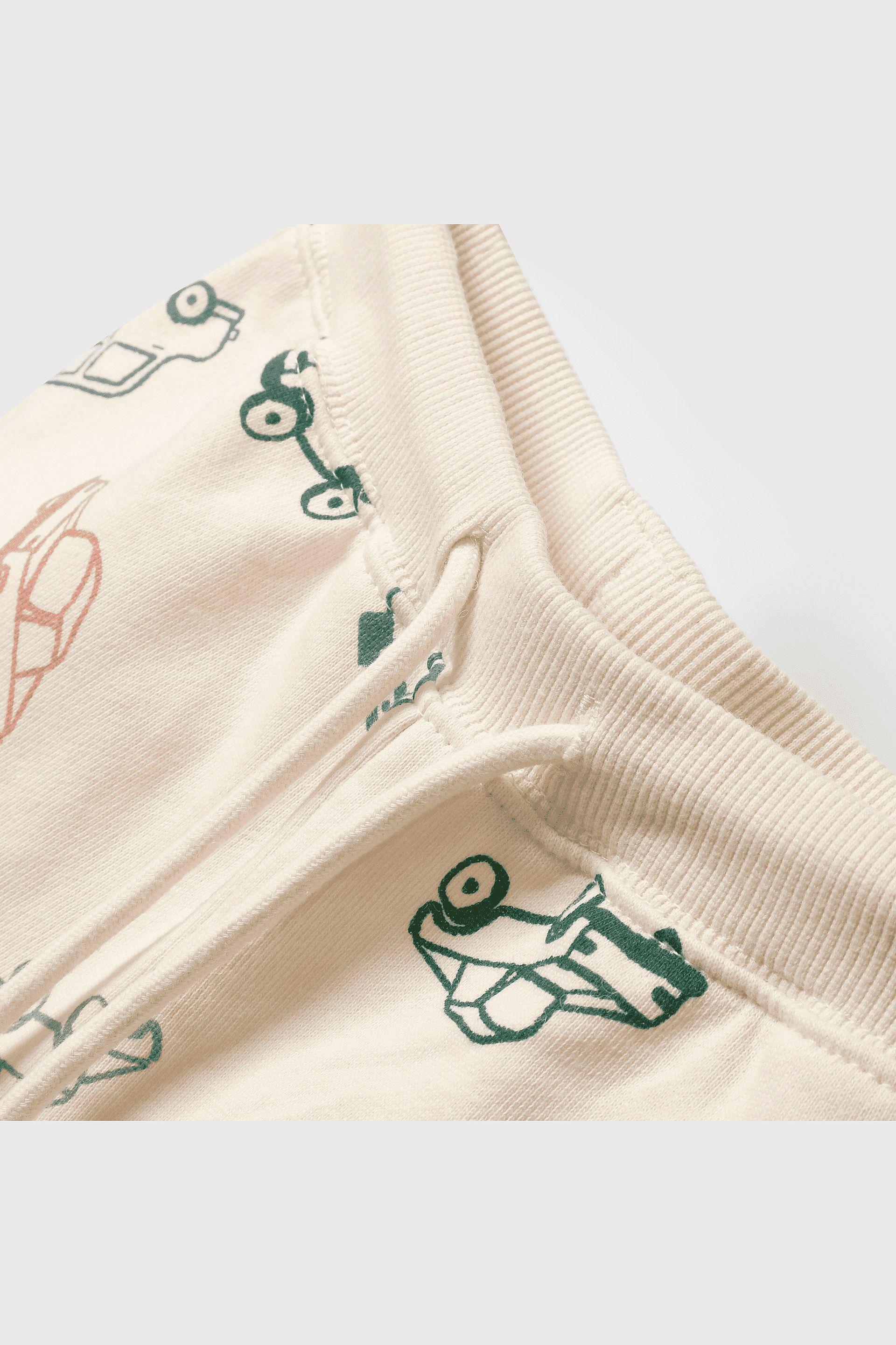 Buzo blanco con estampado de autos para niños-2