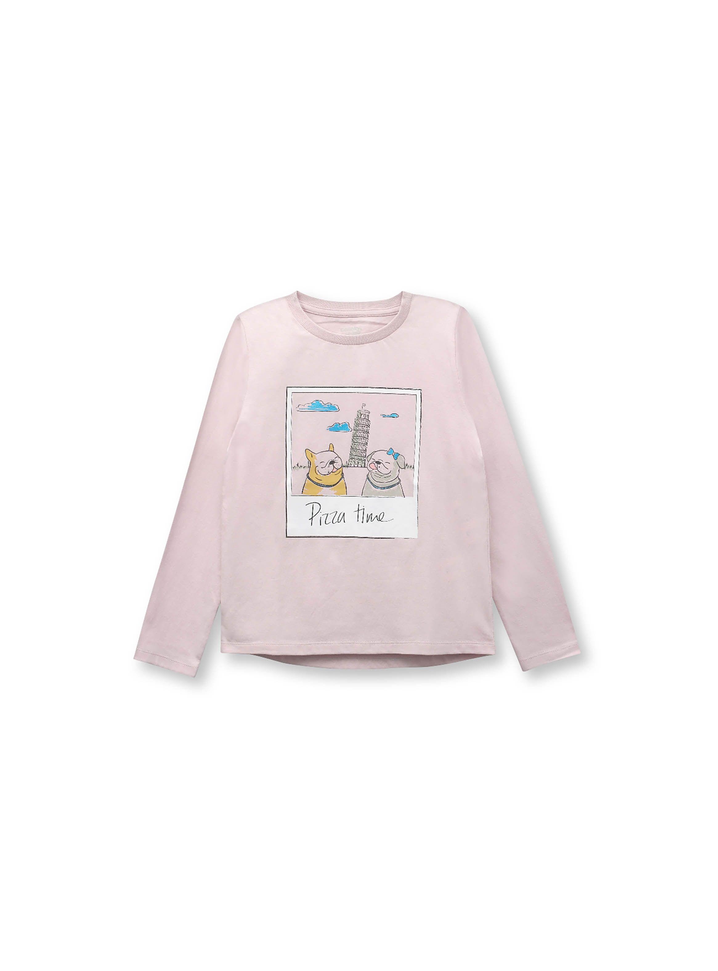 Polera De Niña Perros Rosado (2 A 12 Años) Colloky-0