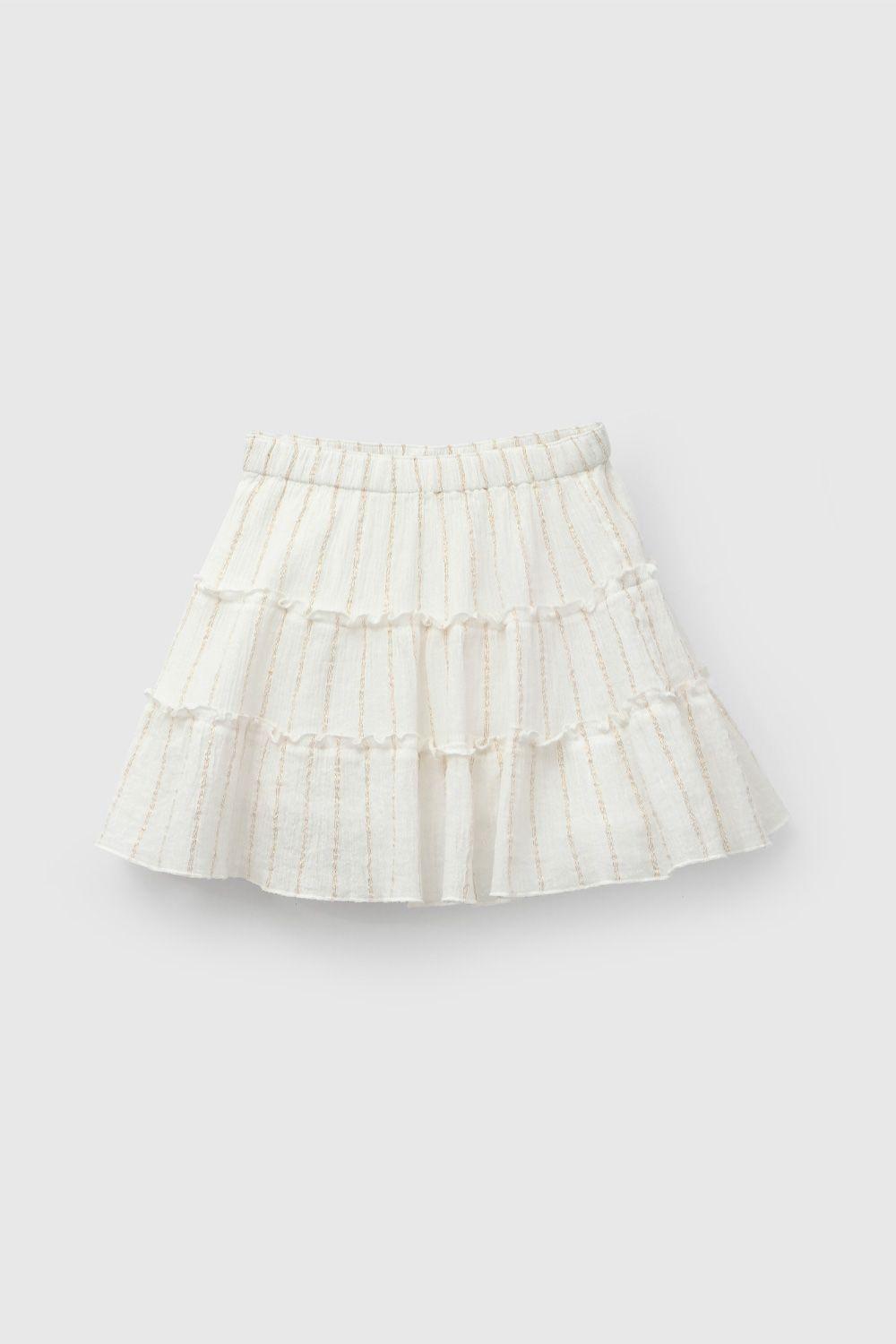 Falda Blanca Bordada De Niña FAVL0278V26-0