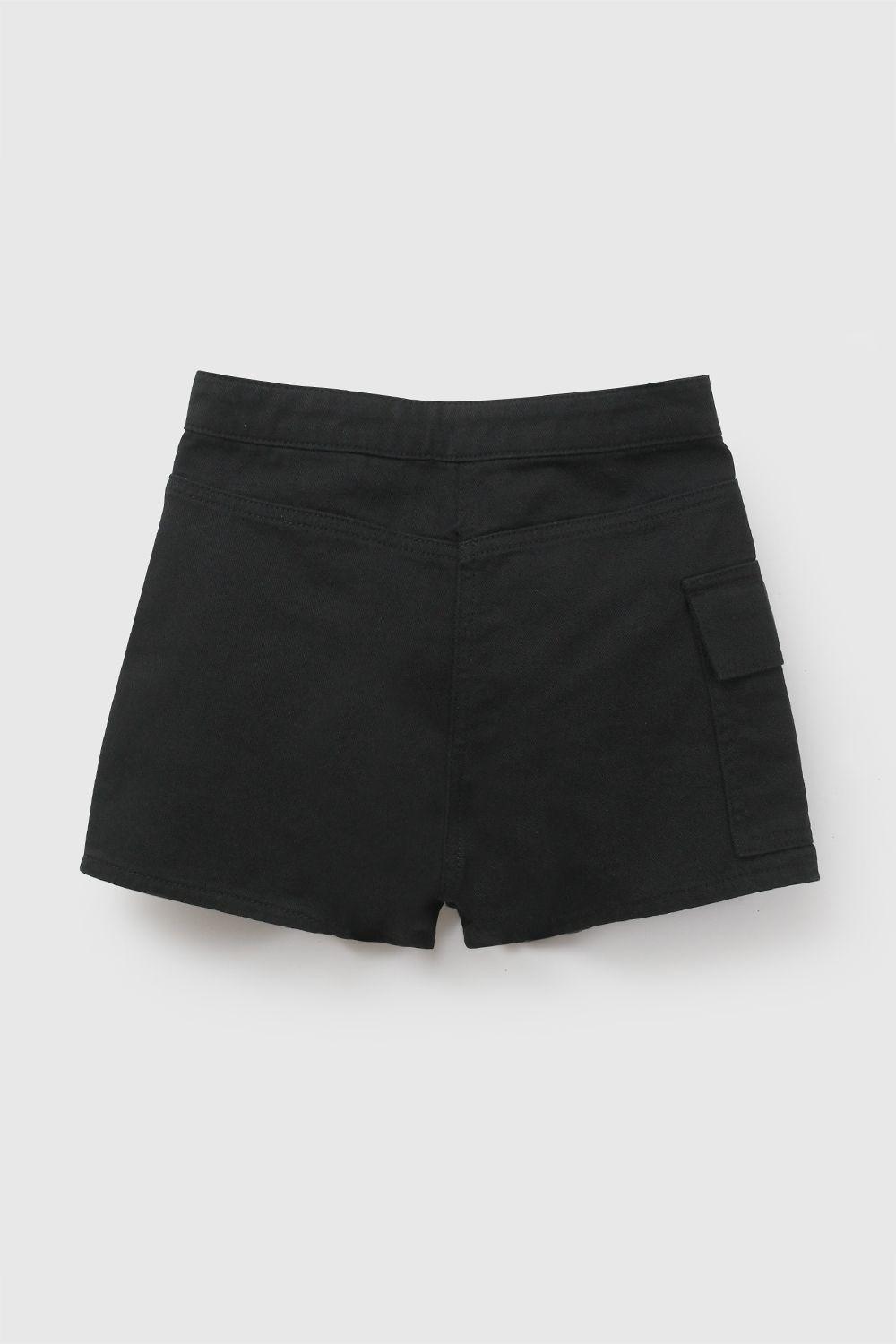 Falda Short Gabardina Negro Niña 3-4A a 12-13A Colloky-1