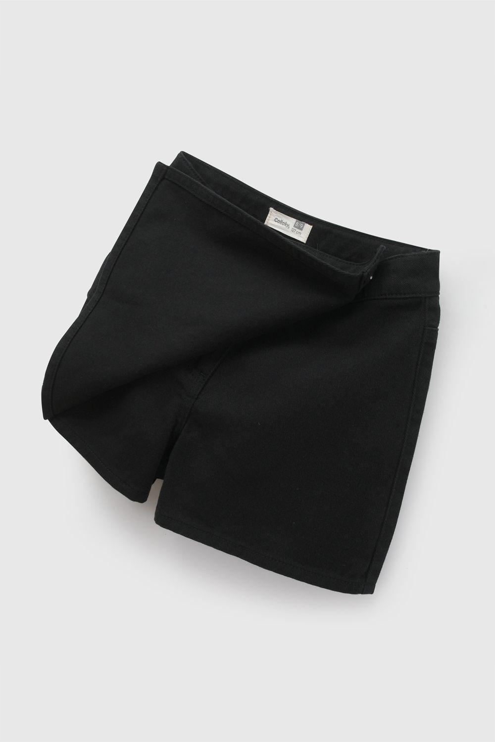 Falda Short Gabardina Negro Niña 3-4A a 12-13A Colloky-2