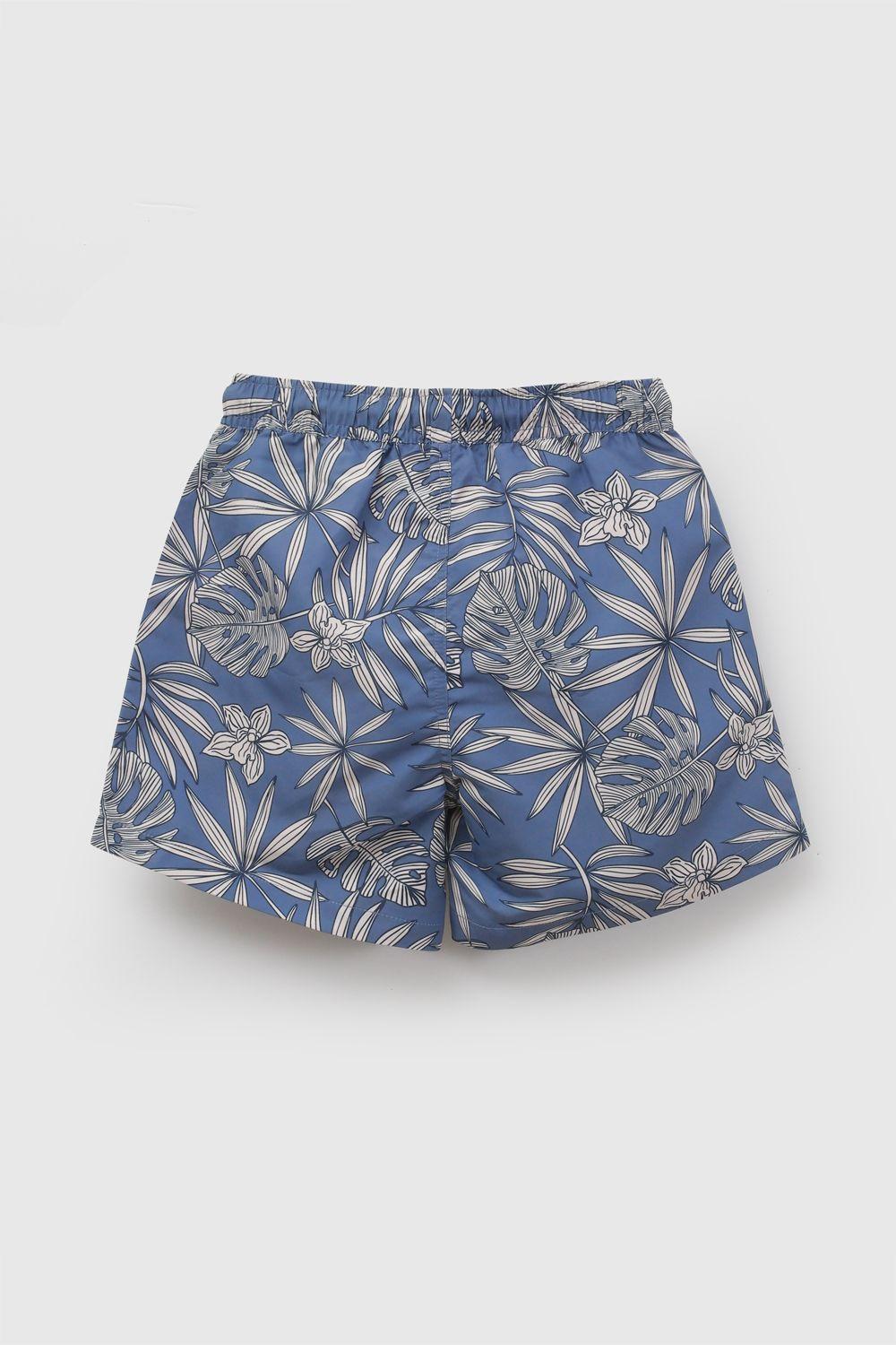 Traje De Baño Tropical Azul Niño 3-4A a 12-13A Colloky-1