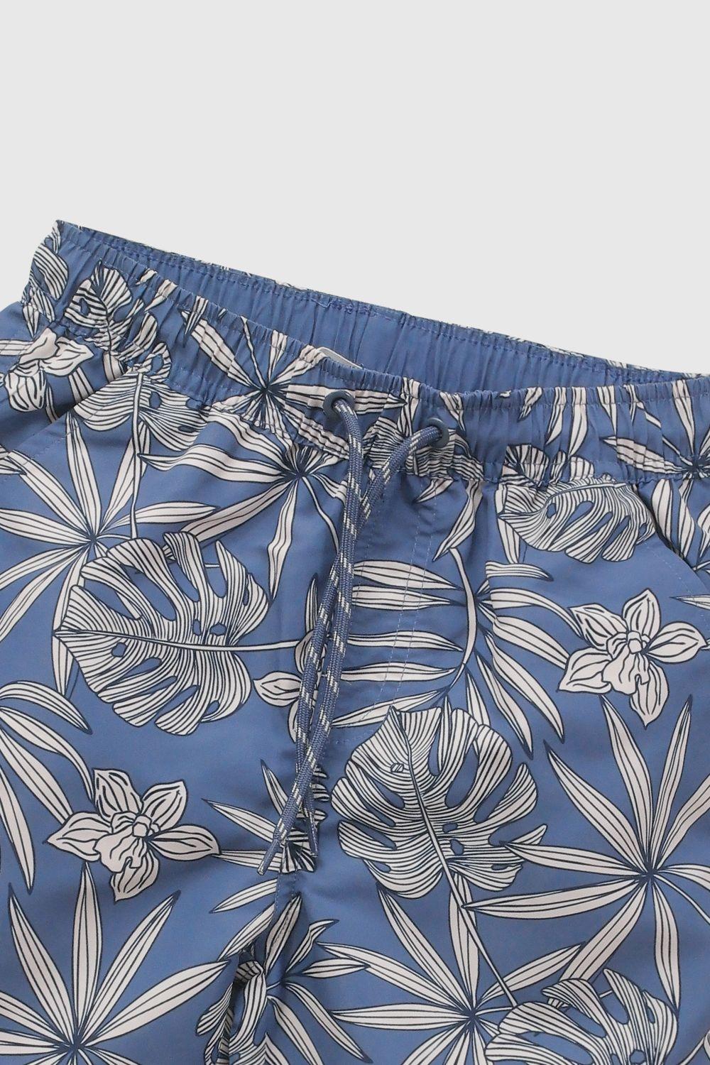 Traje De Baño Tropical Azul Niño 3-4A a 12-13A Colloky-2