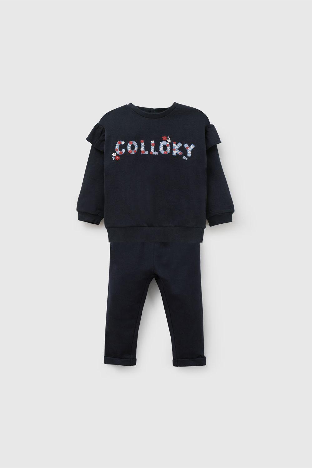 Pantalón Buzo Celeste Niña 7566 Colloky-3