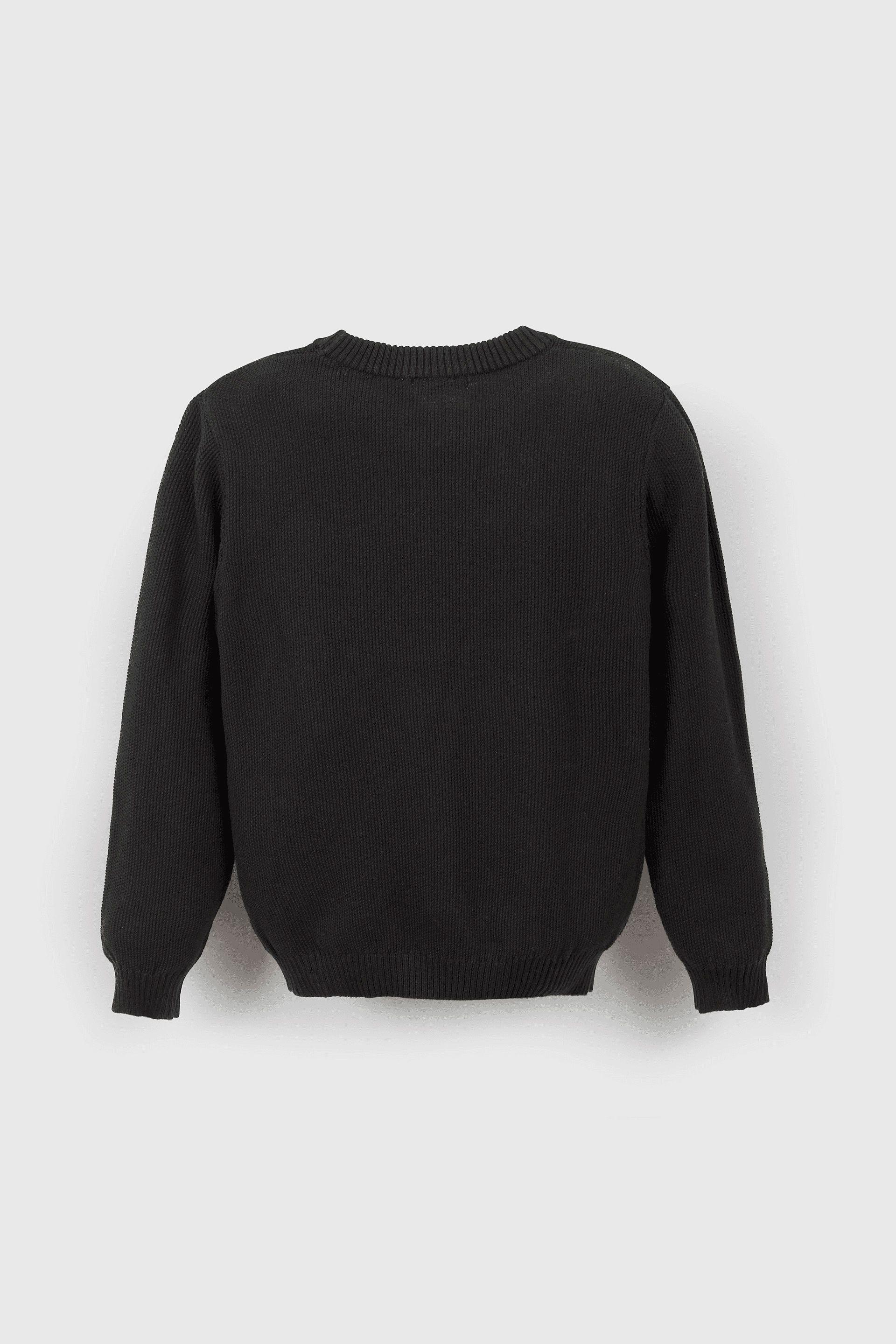 Sweater Negro cuello redondo Talla 3A al 12A para niño-1