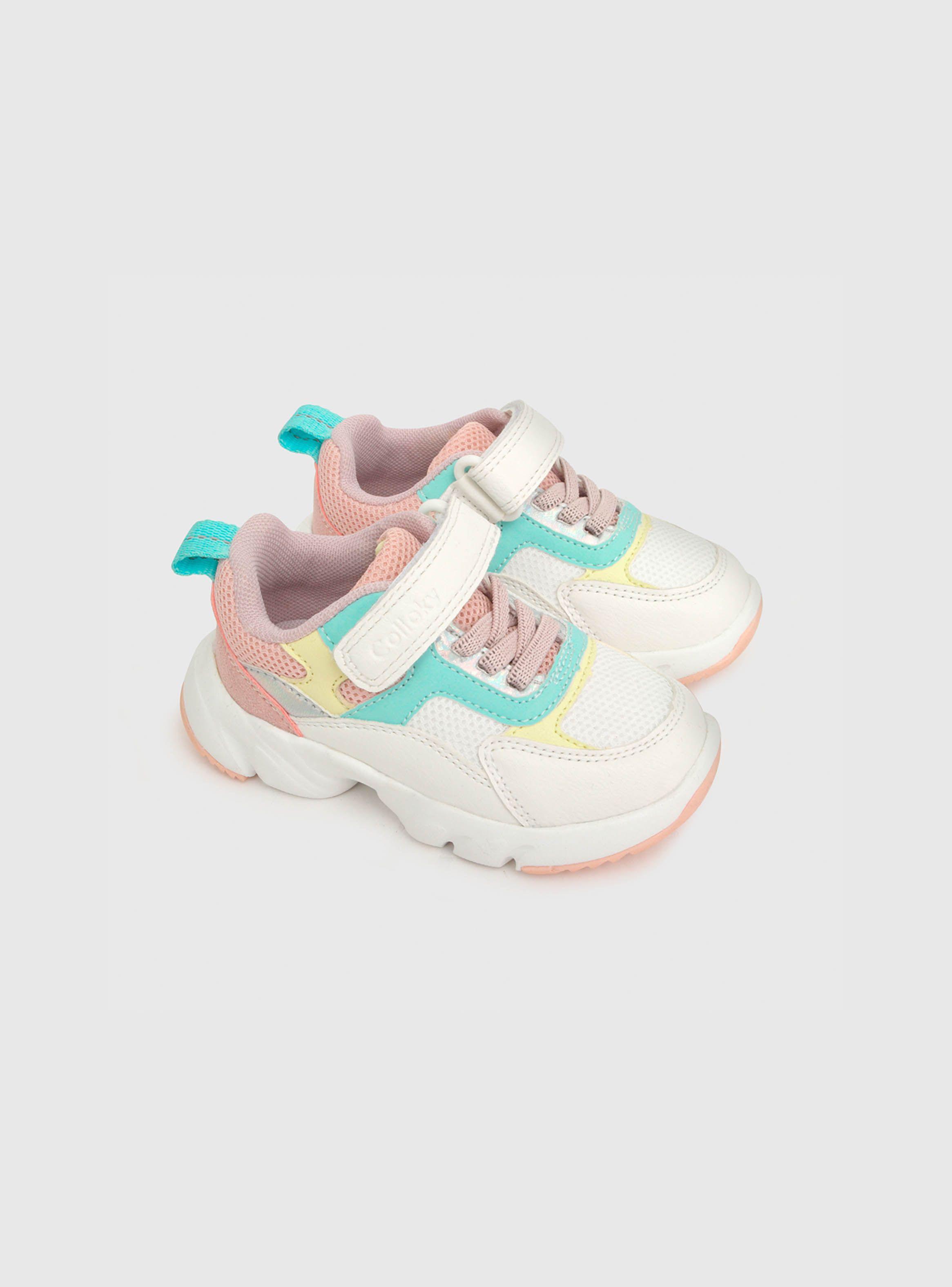 Zapatilla Niña Velcro Chunky Blanco (21 A 27) Colloky-0