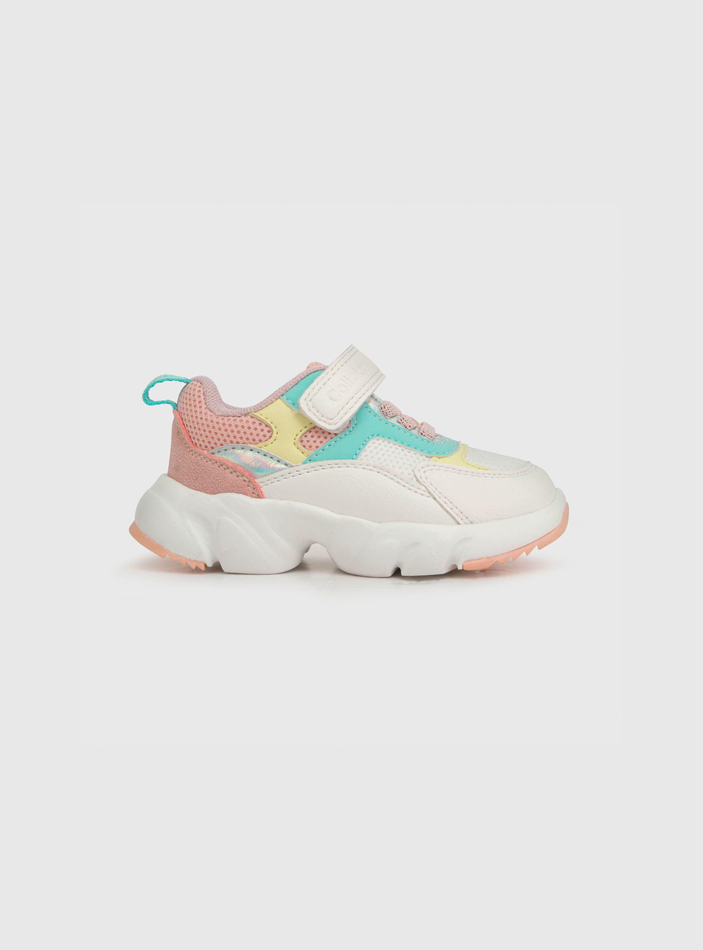 Zapatilla Niña Velcro Chunky Blanco (21 A 27) Colloky-1