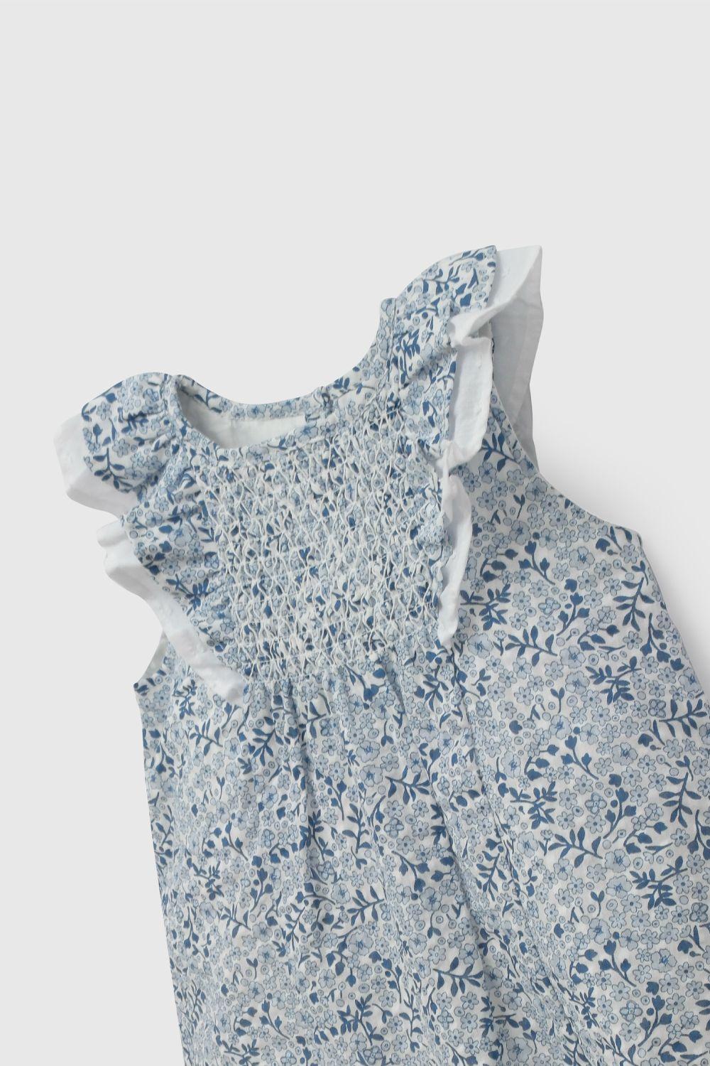 Vestido Celeste Flores De Niña VEVL1440V26-2