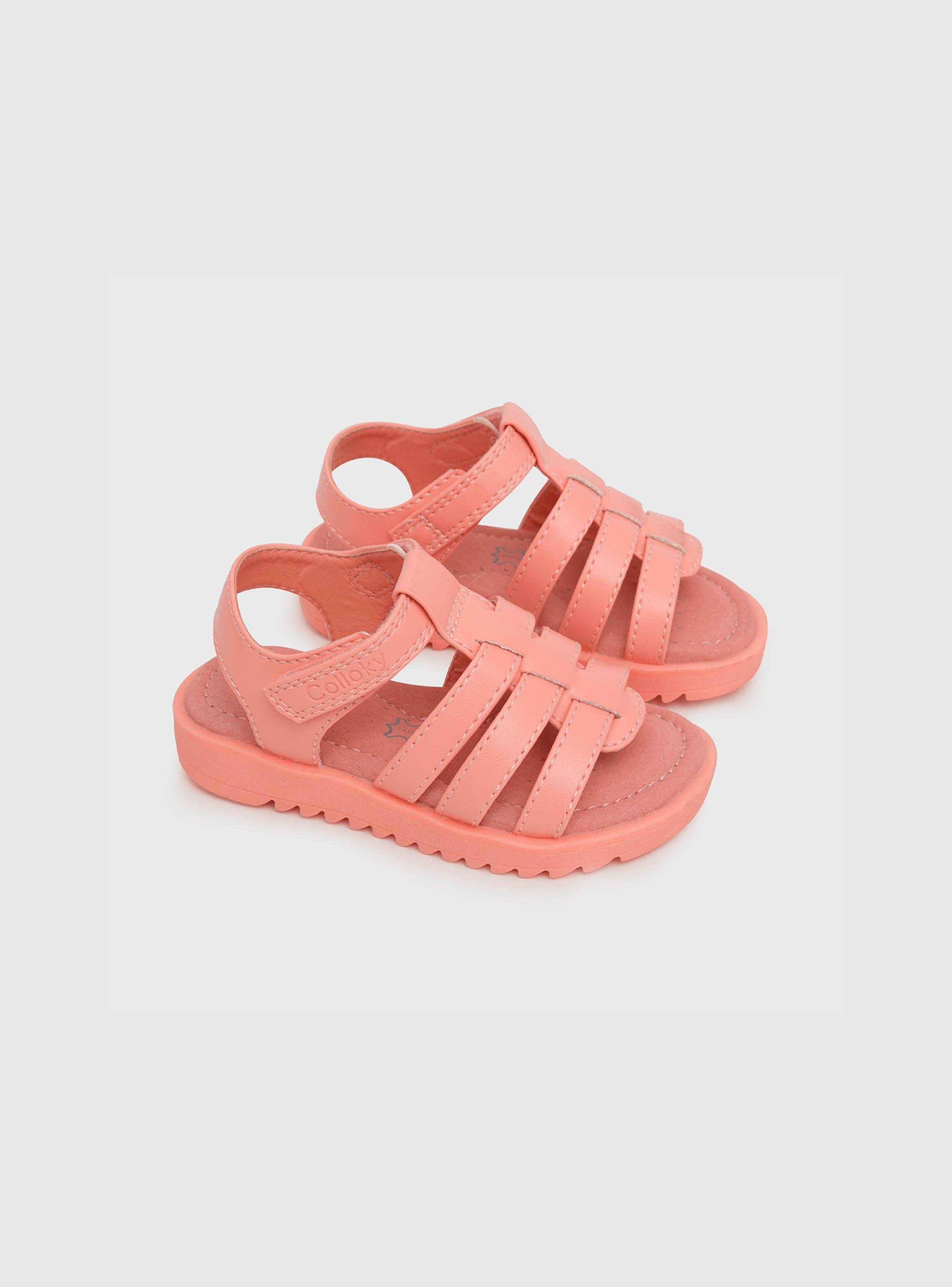 Sandalia Nña Velcro Rosado (21 A 27) Colloky-0
