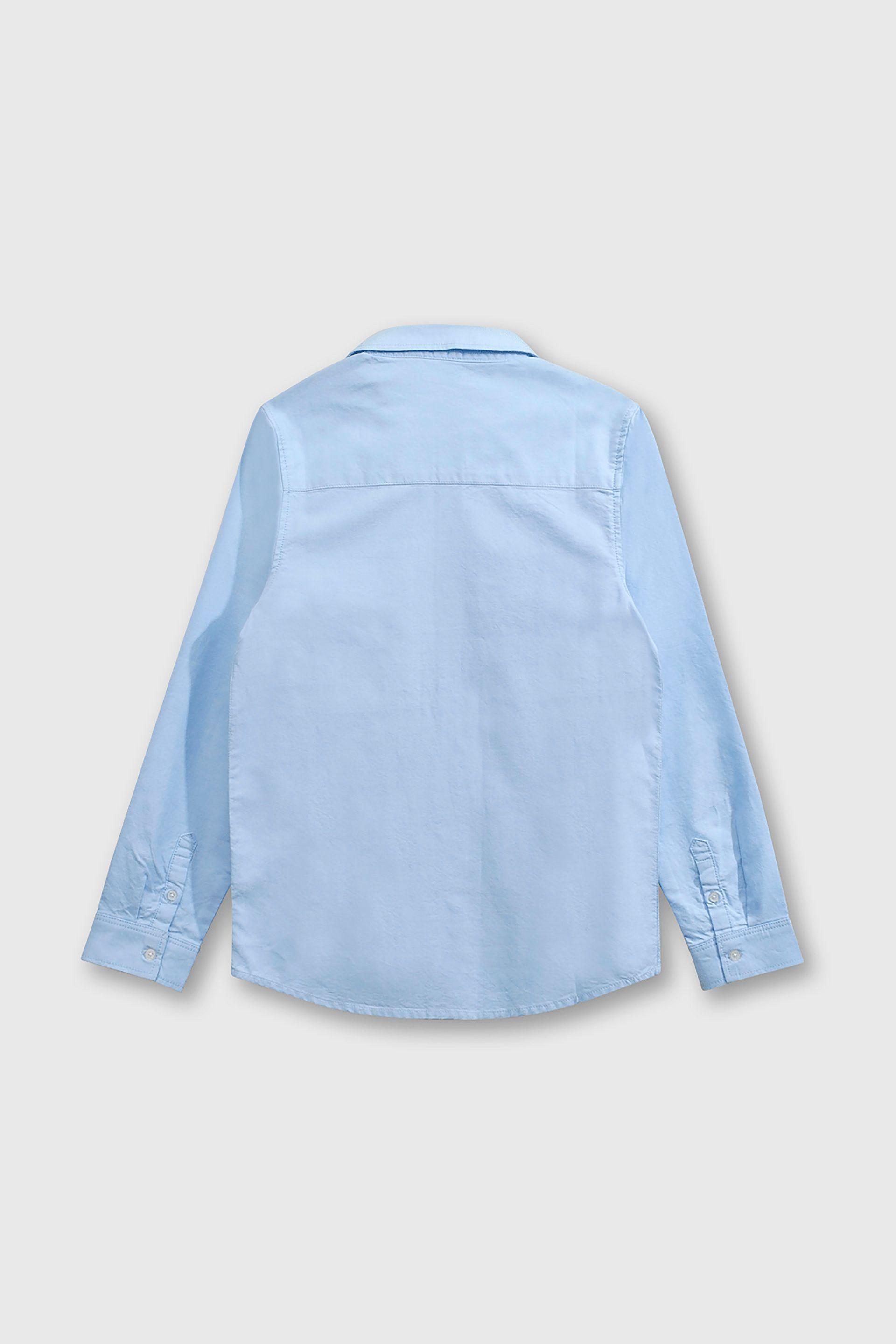 Camisa Oxford Clásica 100% Algodón Celeste para Niño-1