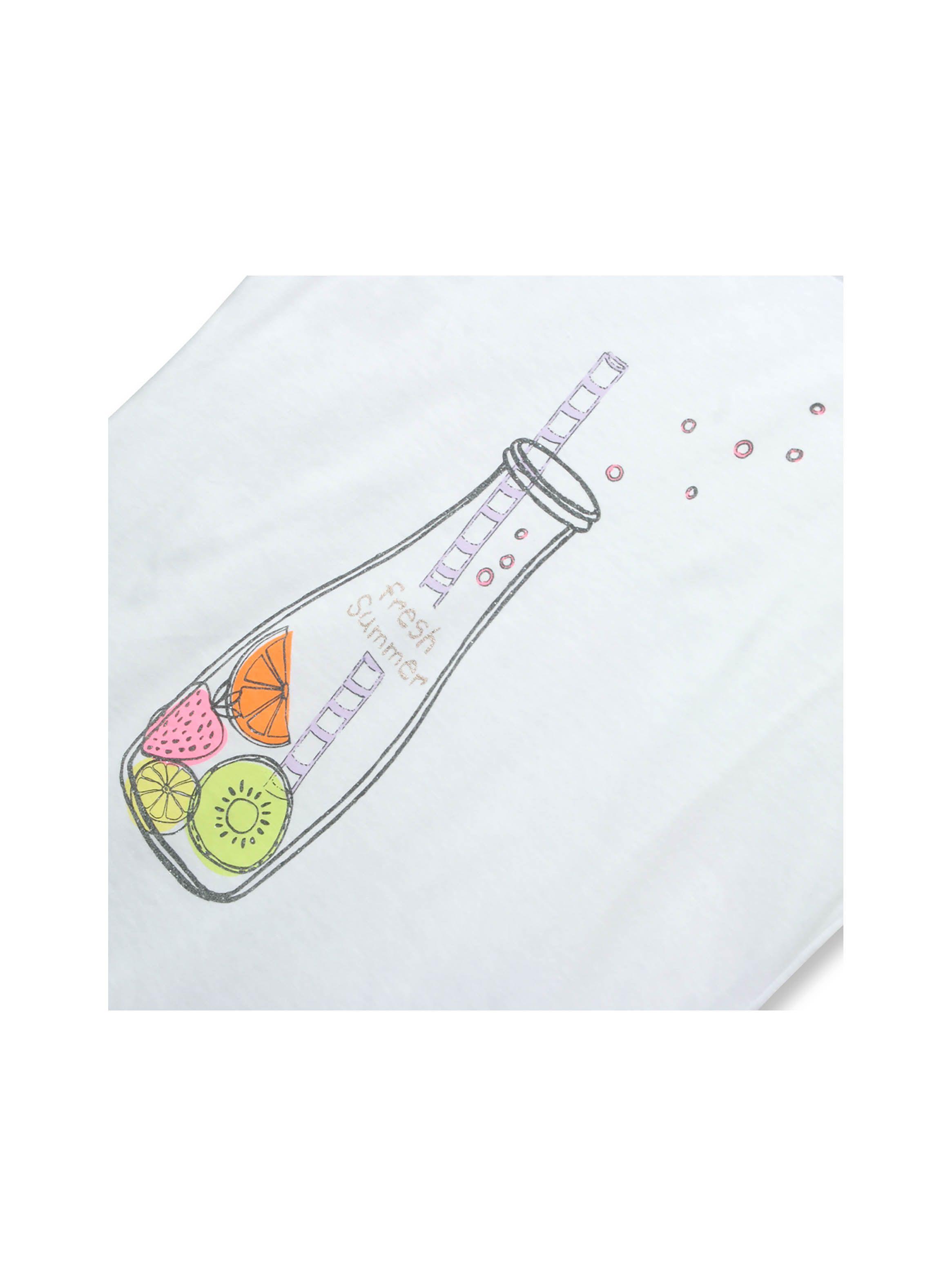 Polera De Niña Botella Blanco (2 A 12 Años) Colloky-2