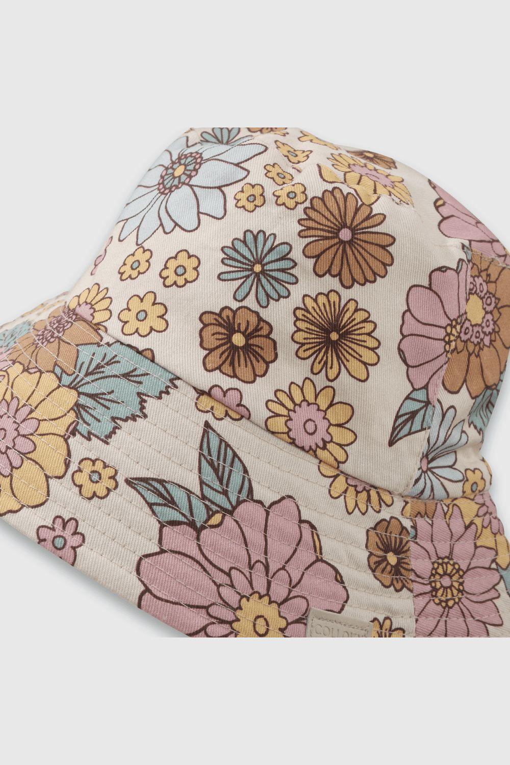 Sombrero Reversible Flores Damasco-2