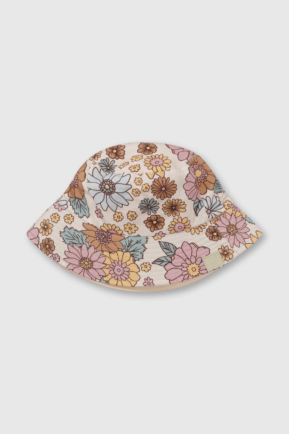 Sombrero Reversible Flores Damasco-3