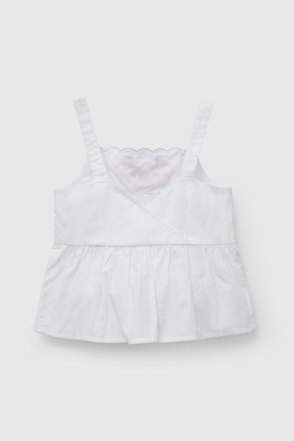 Blusa Flores Blanca Bordada De Niña BLVL1209V26-1