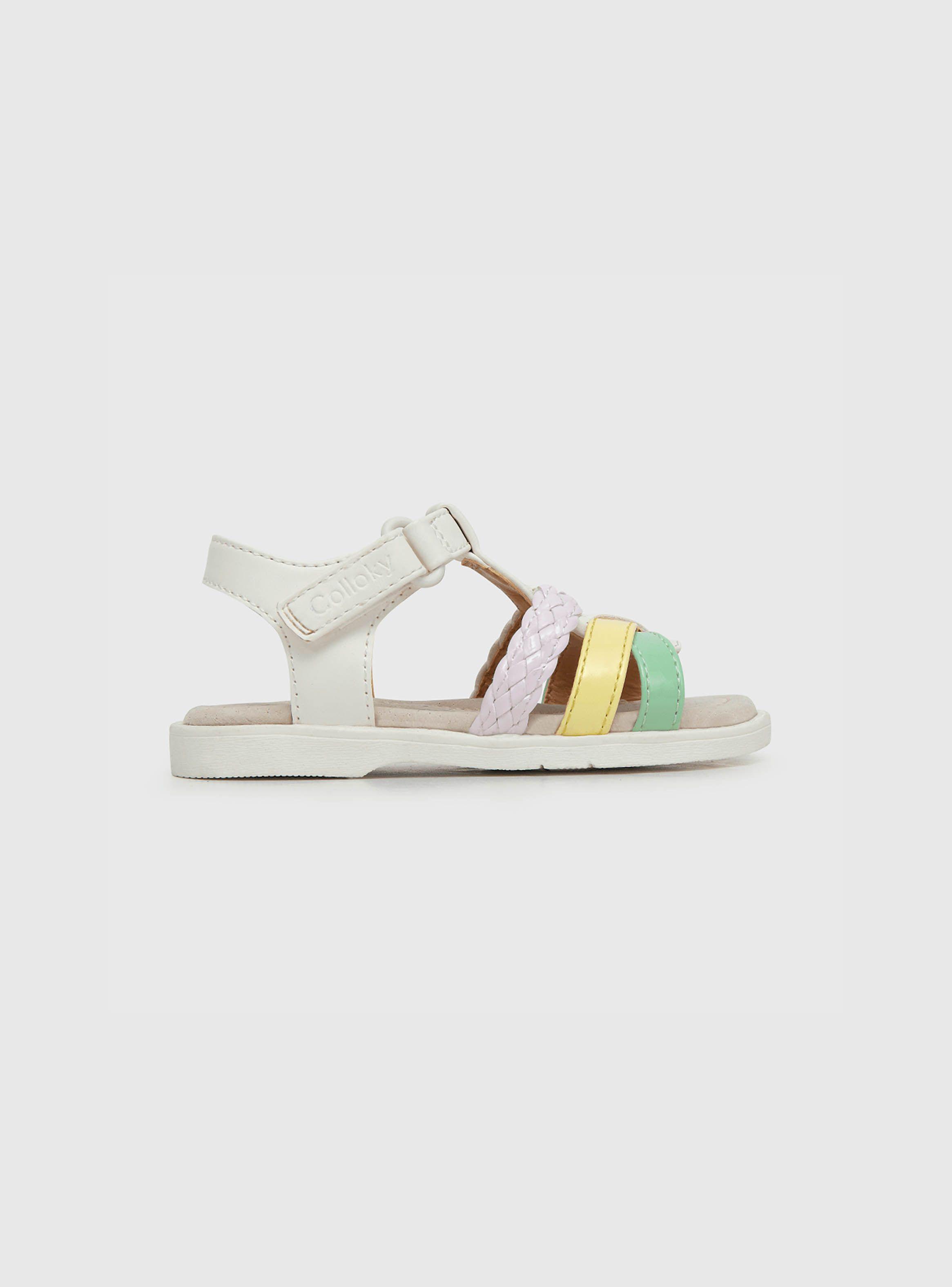 Sandalia Niña Velcro Blanco (21 A 27) Colloky-1