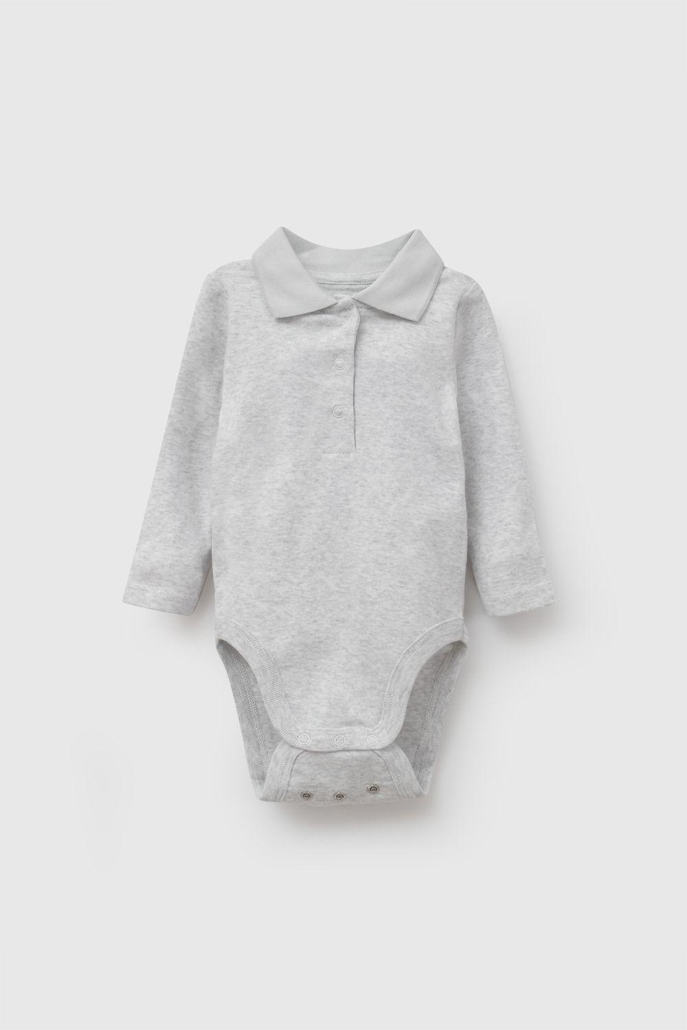 Set Body Cuello Polo Rib Cafe Niño 0-3M a 11/2-2A Colloky-2