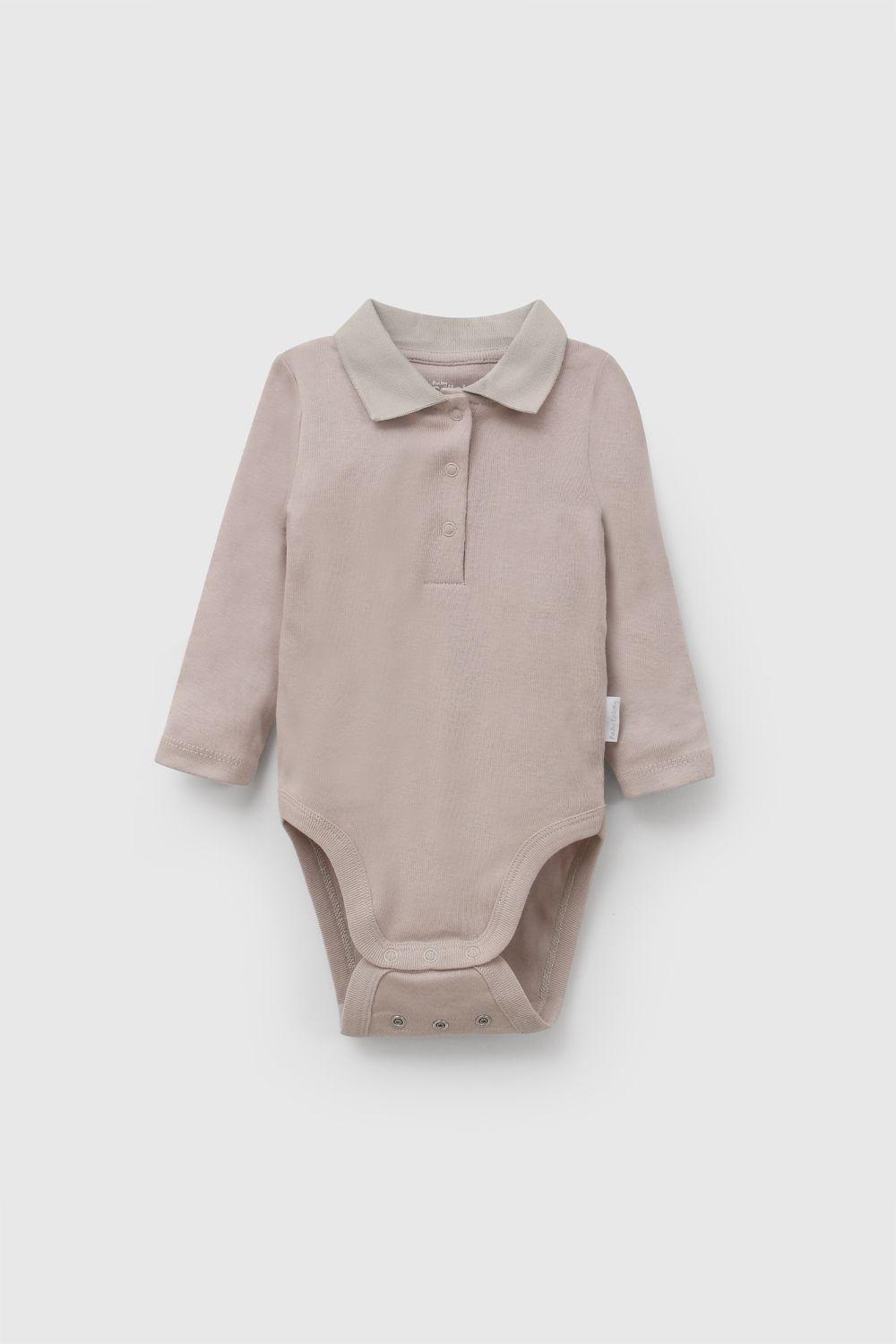 Set Body Cuello Polo Rib Cafe Niño 0-3M a 11/2-2A Colloky-3