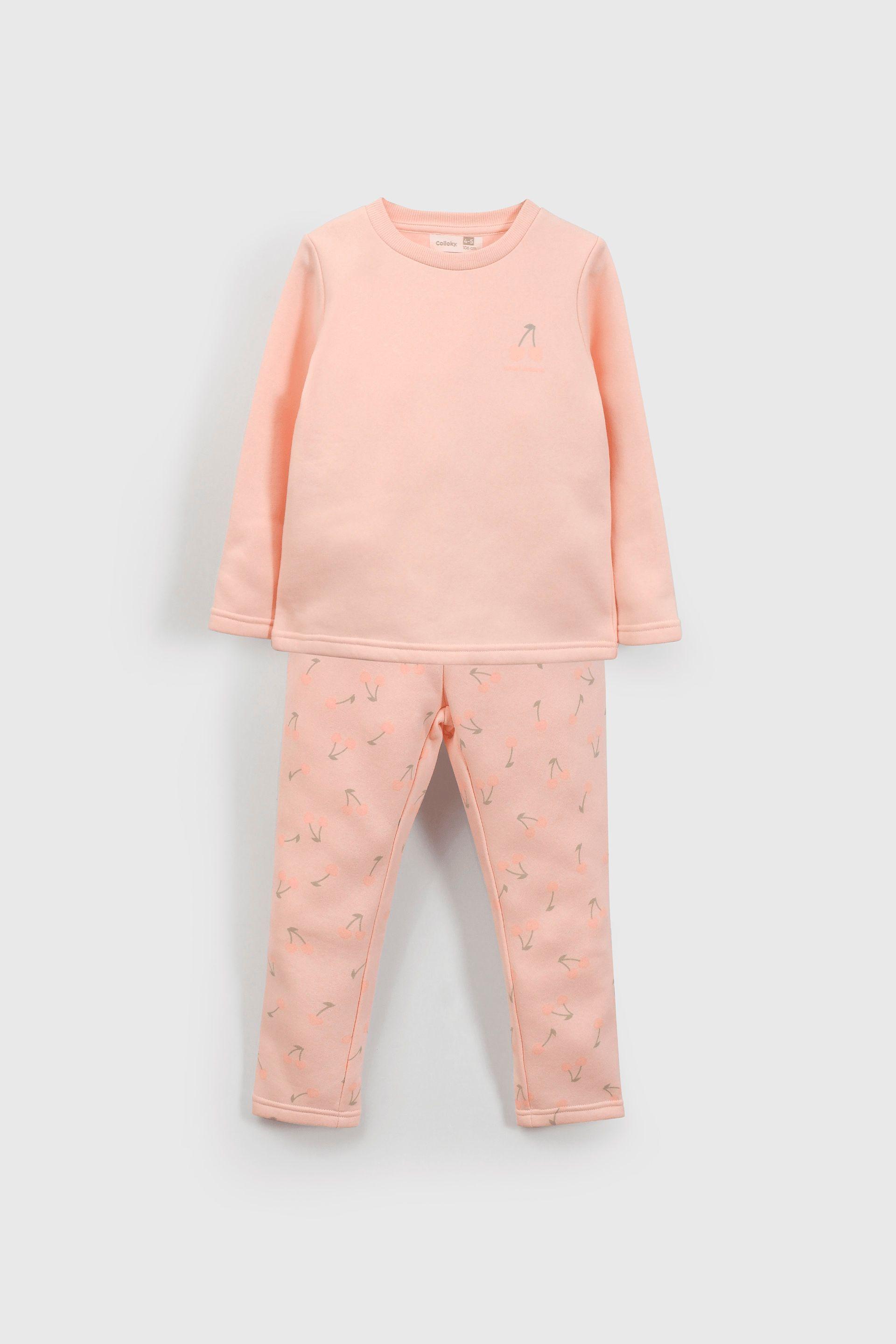 Pijama Franela Manga Larga Niña Naranjo de 2 a 12 años-0