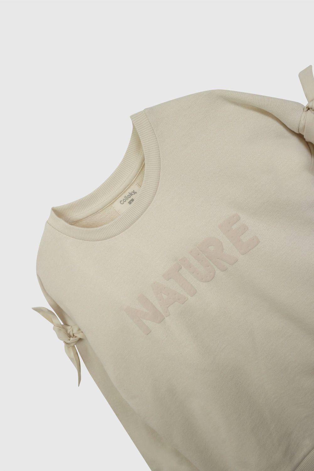 Polerón Beige Nudos  De Niña PLPO1277V26-2