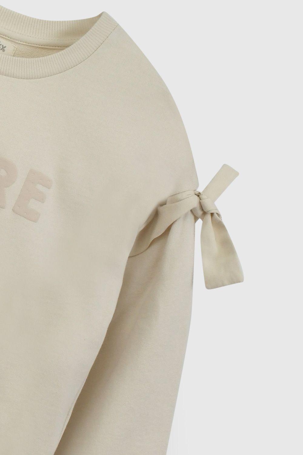 Polerón Beige Nudos  De Niña PLPO1277V26-3