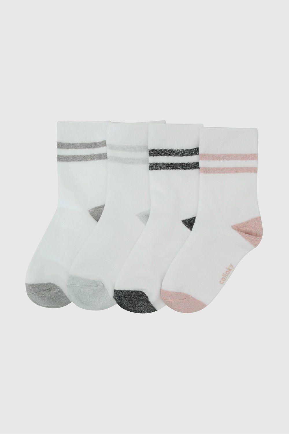 Calcetin 3/4 Niña Blanco 8012 Colloky-0