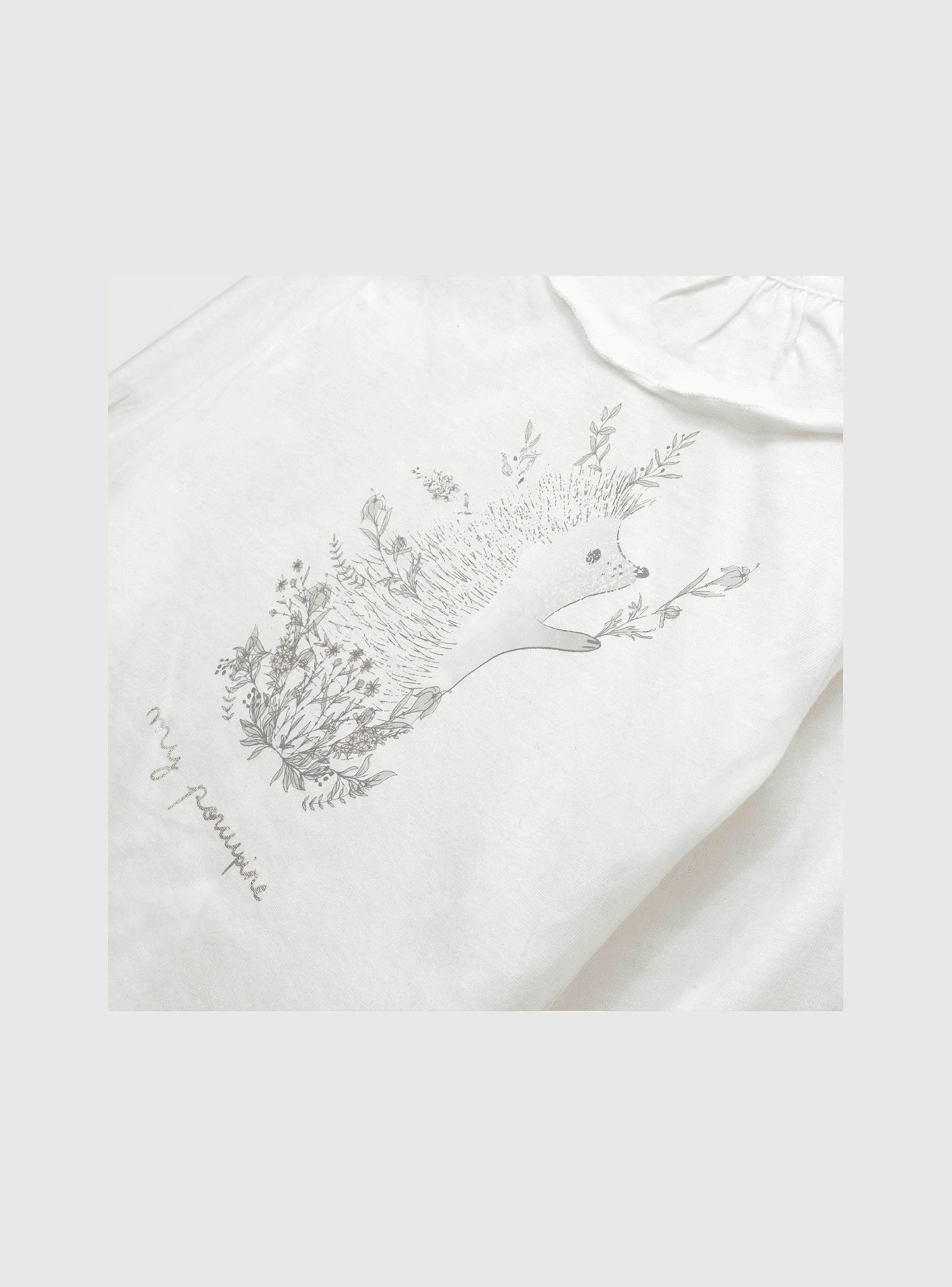 Polera Bebé Niña Puercoespín Blanco (3 A 36 Meses) Colloky-2