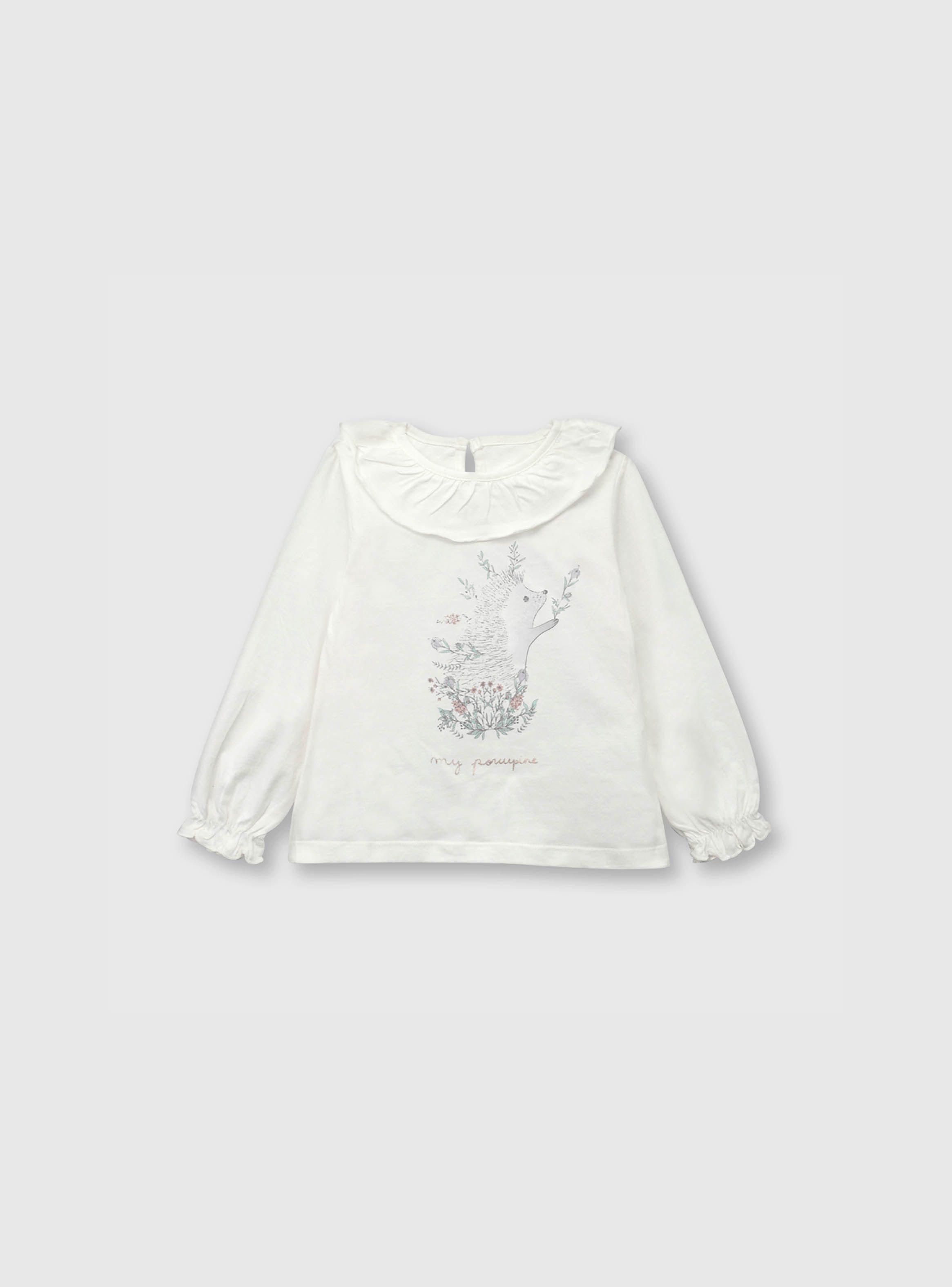 Polera Bebé Niña Puercoespín Blanco (3 A 36 Meses) Colloky-0