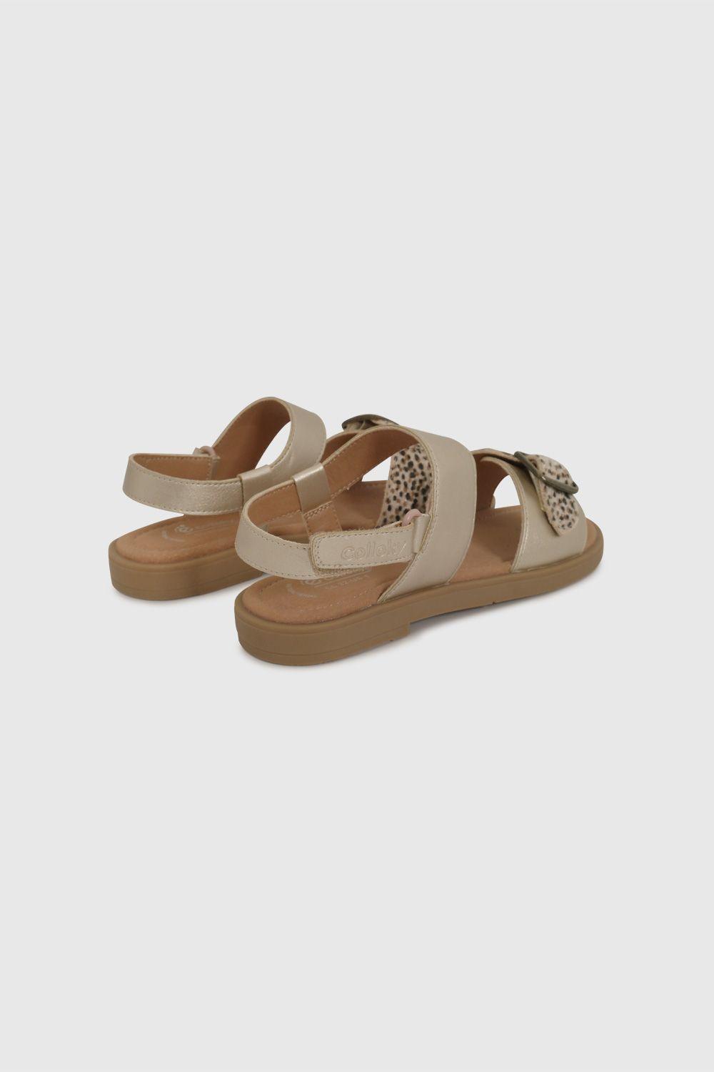 Sandalia de Vestir Dorada con Animal Print  53060224V26-4